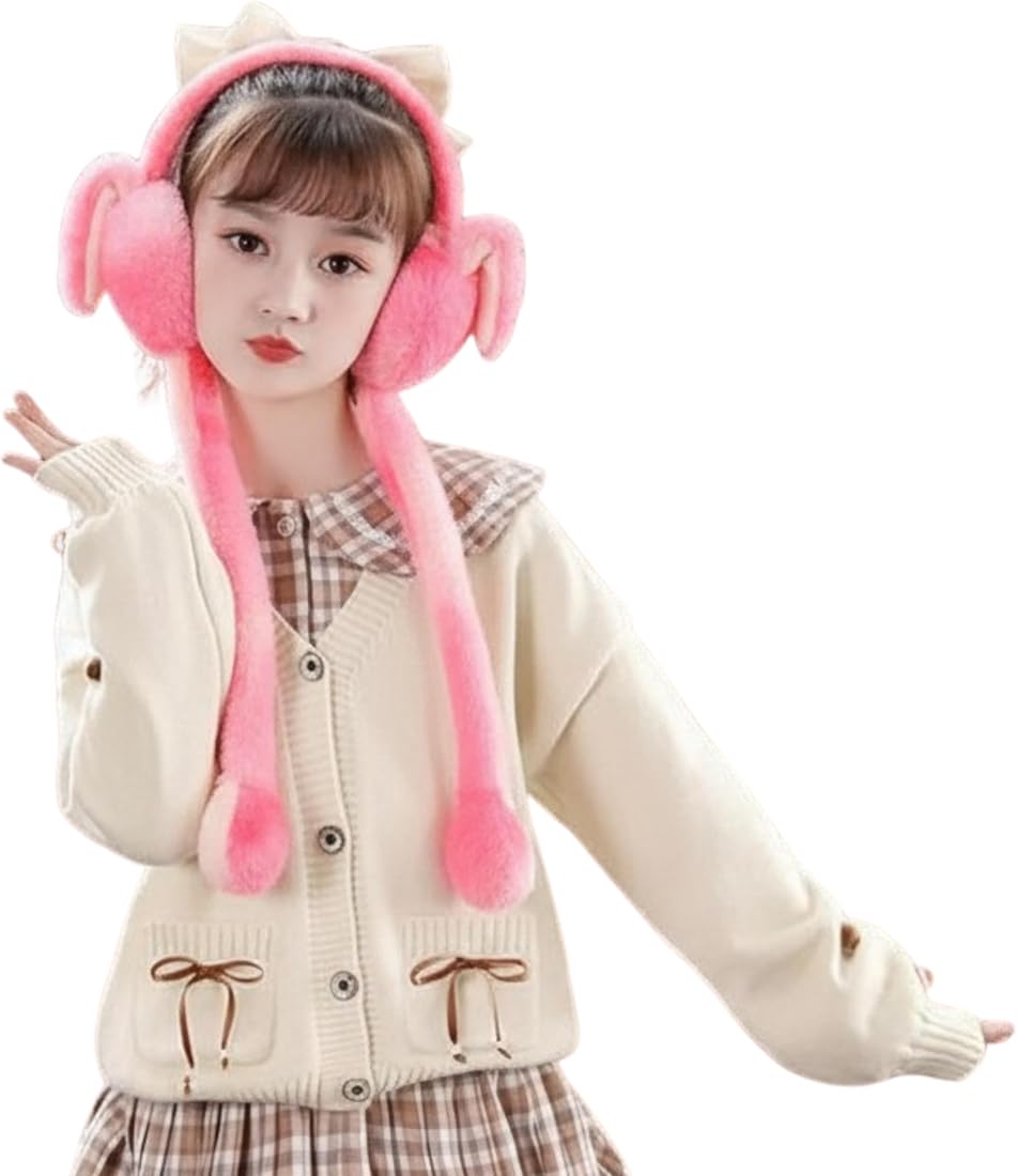 Plush Bunny Ear Muffs - Fluffy Rabbit Ear Headband, Cozy Winter Ear Warmers, Cute Cosplay Hair Accessory