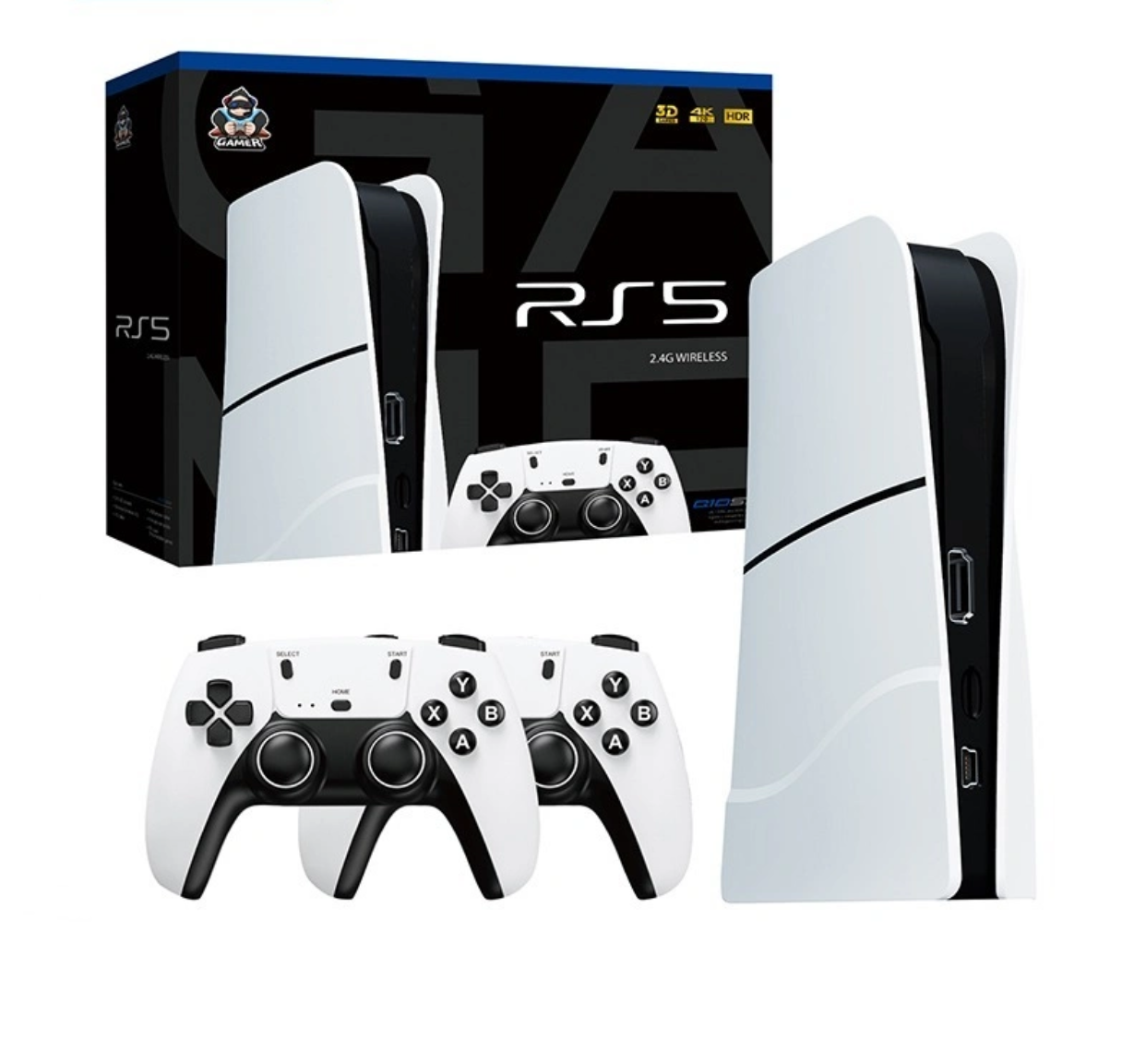 RS5 Game box| 46,000+ Classic Games | 2 Wireless Controllers | 4K HDMI Plug & Play