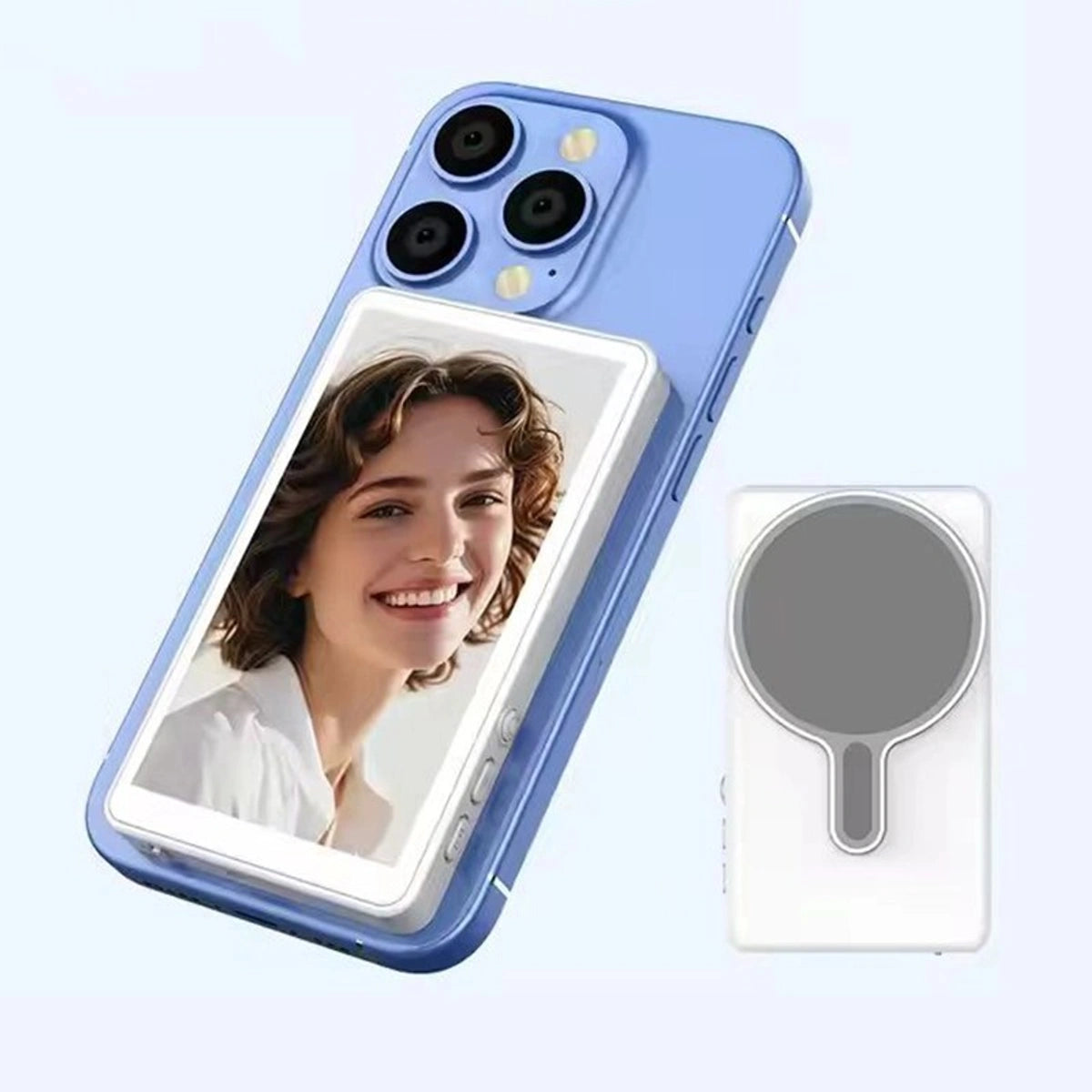 Wireless Magnetic Selfie Screen For Mobile Phone Mirroring Display For Vlogging