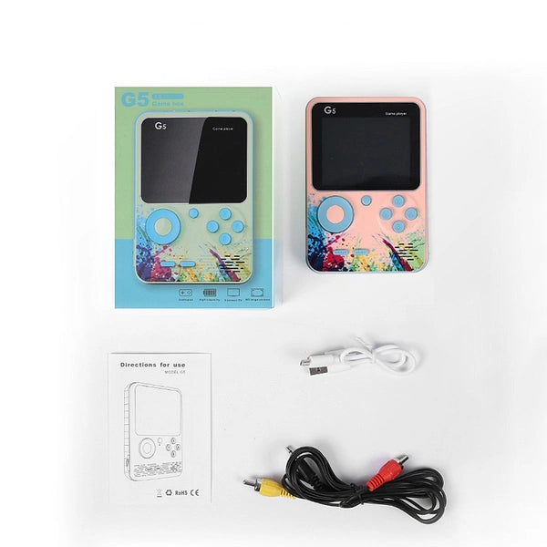 G5 Mini Retro Handheld Video Game Console – 500+ Classic Games | 3.0-Inch Display | Rechargeable Battery | Portable Gaming