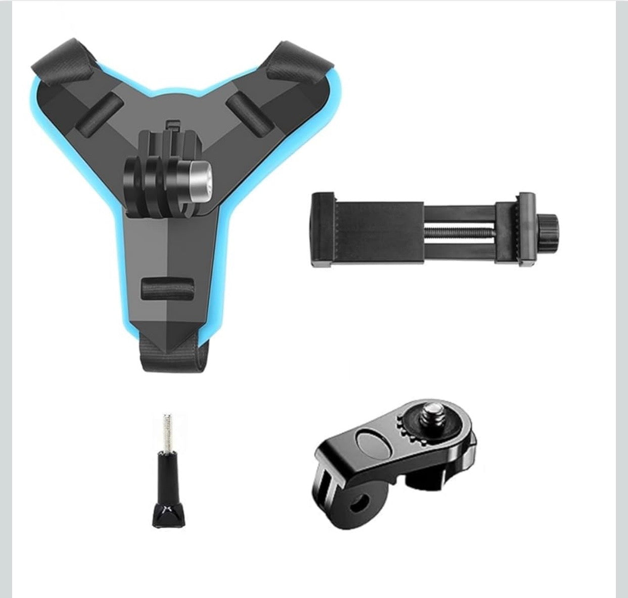 Helmet Chin Strap Mount with Mobile Clip & Screw Compatible with All Smart Phones GoPro