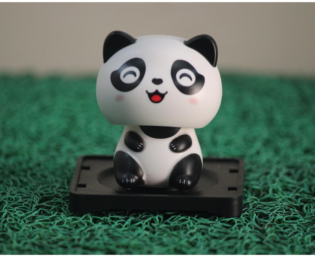 Solar-Powered Panda Bobble Head | Cute Moving Head Car Dashboard Toy