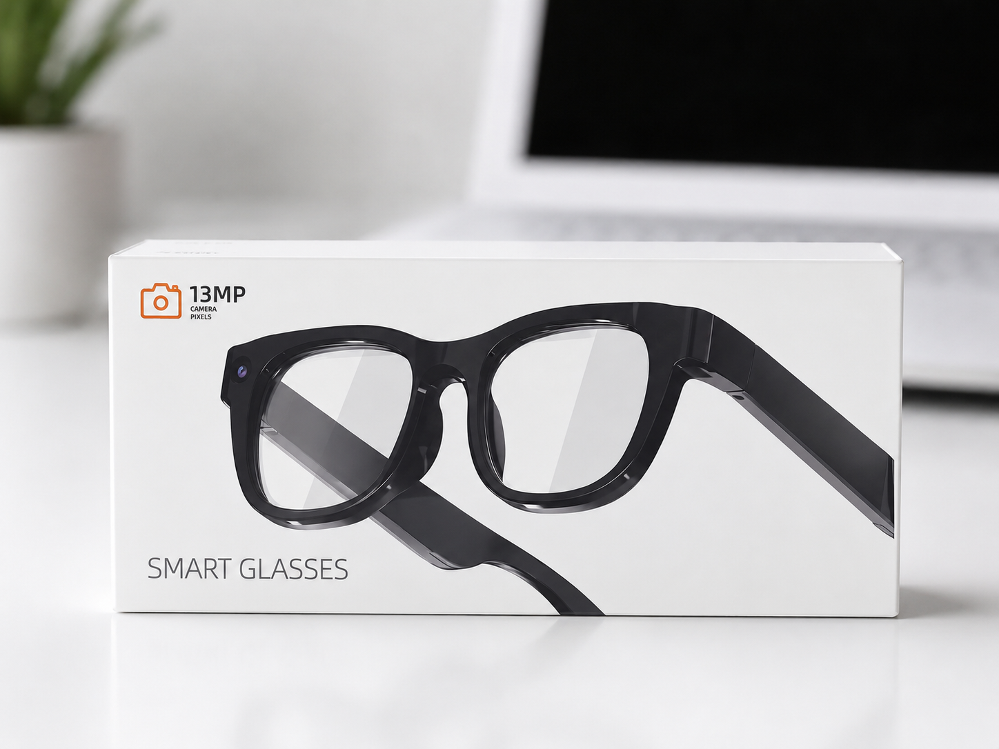 13MP CAMERA SUN GLASSES, AI Smart Glasses with Real-Time Translation & Voice Assistant, 2 Lens Set (Blue Light Filter/Black Lens) for Outdoor,Work,Travel, Business
