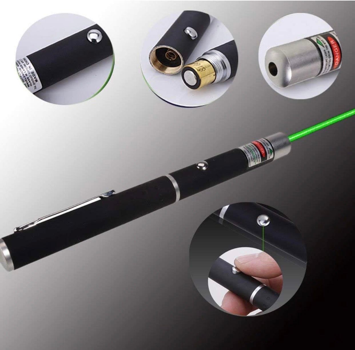 Green USB Rechargeable Laser Light ! Laser Pointer | Long Range Powerful Laser Light | Adjustable Mode Disco Light for Room ! 2000 Mtrs Laser Pen ! Suitable for Camping, Hiking (Green)