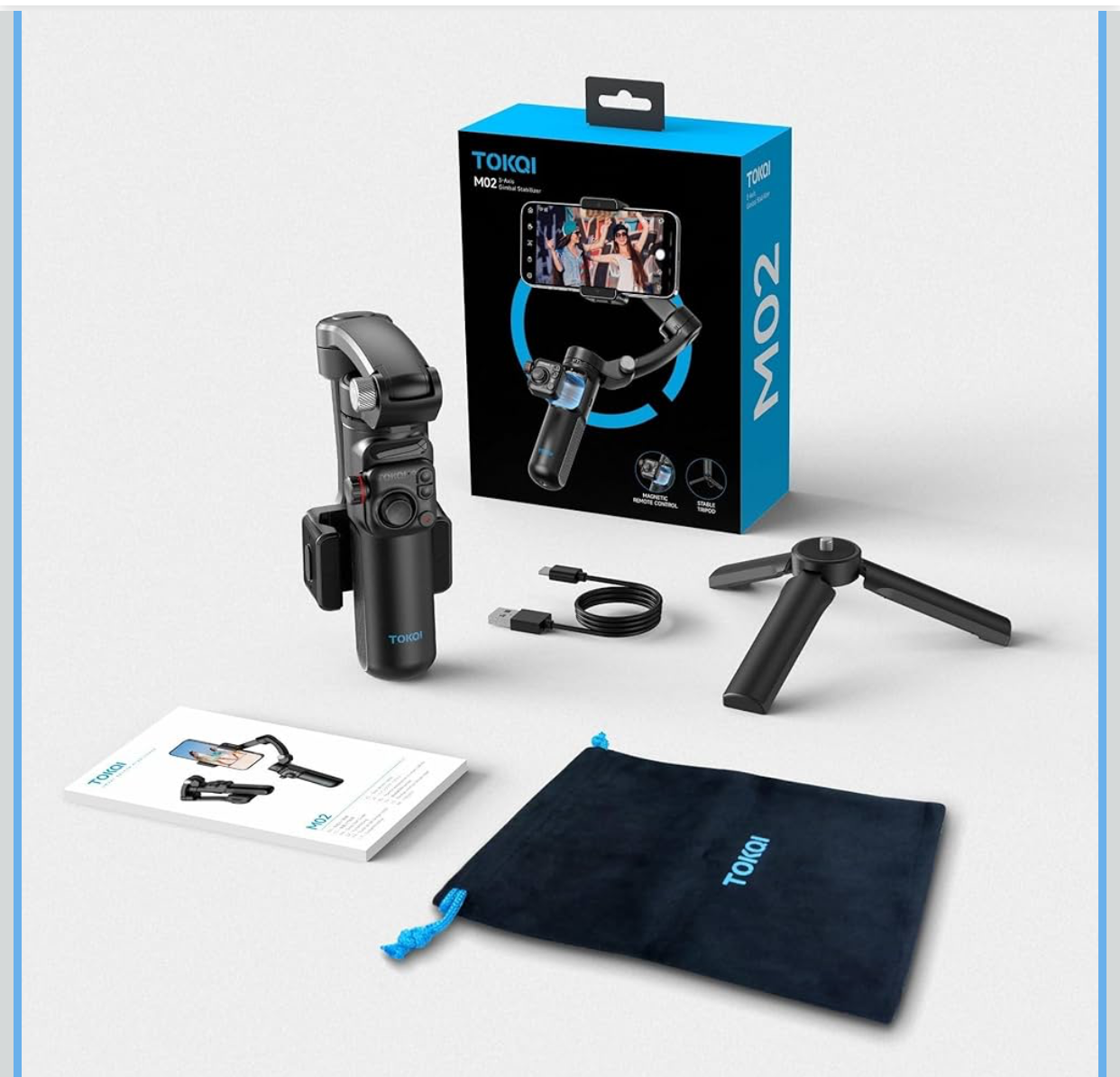 Gimbal M02 Three-axis Mobile Phone Frame, Selfie Stick, Anti-shake Live Photography Mobile Phone Stabilizer gimble