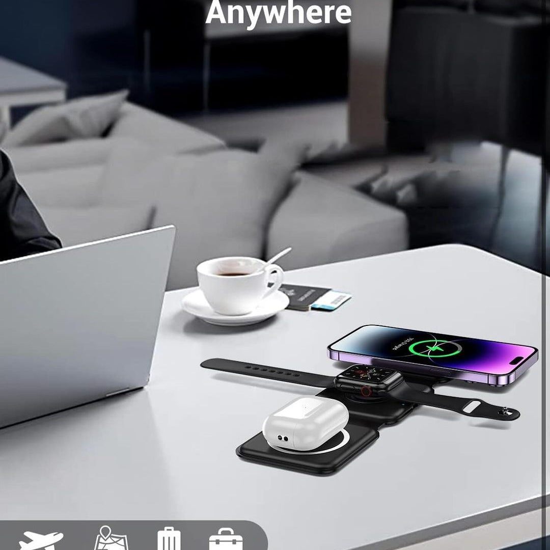 3 in 1 Magnetic Foldable MagSafe Compatible Wireless Charger rjmobile01