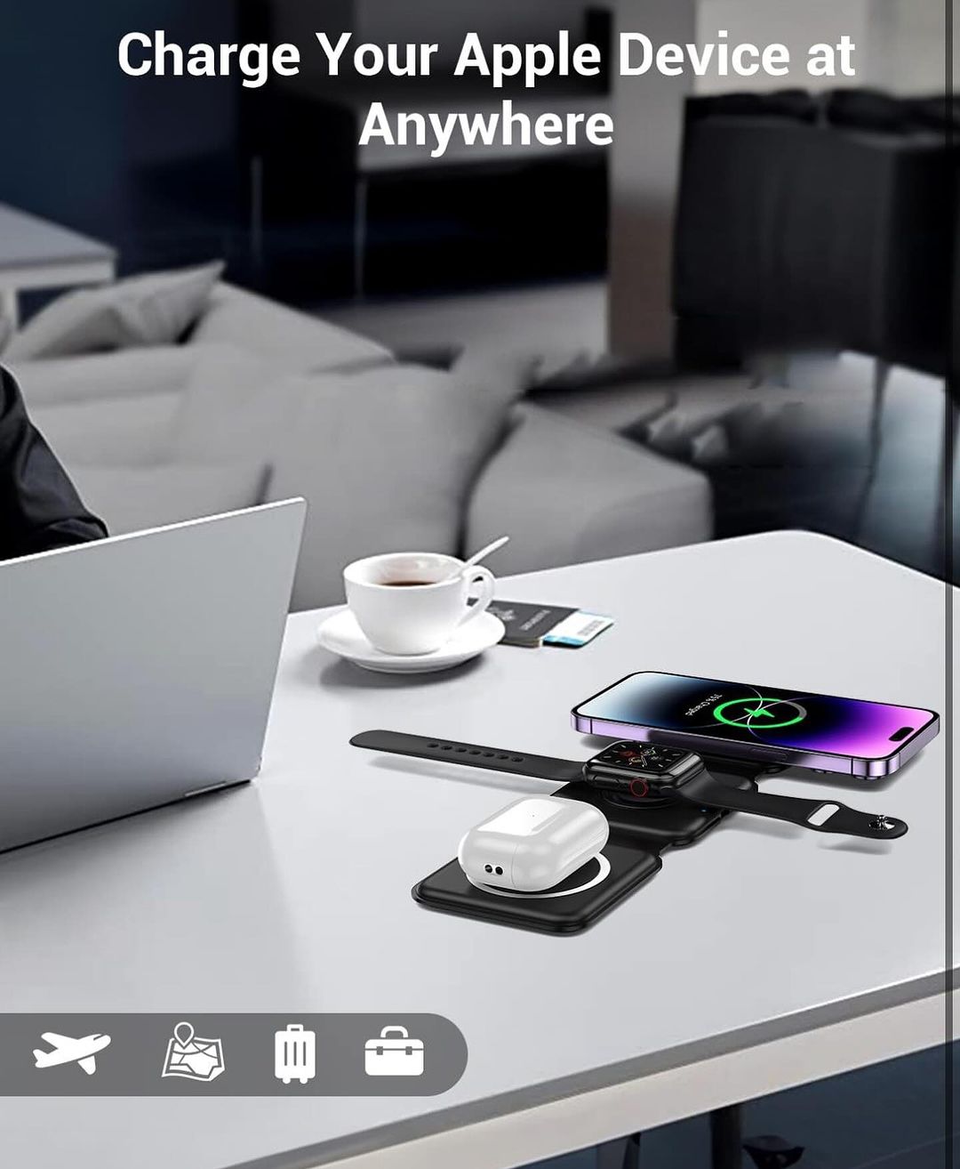 3 in 1 Magnetic Foldable MagSafe Compatible Wireless Charger rjmobile01