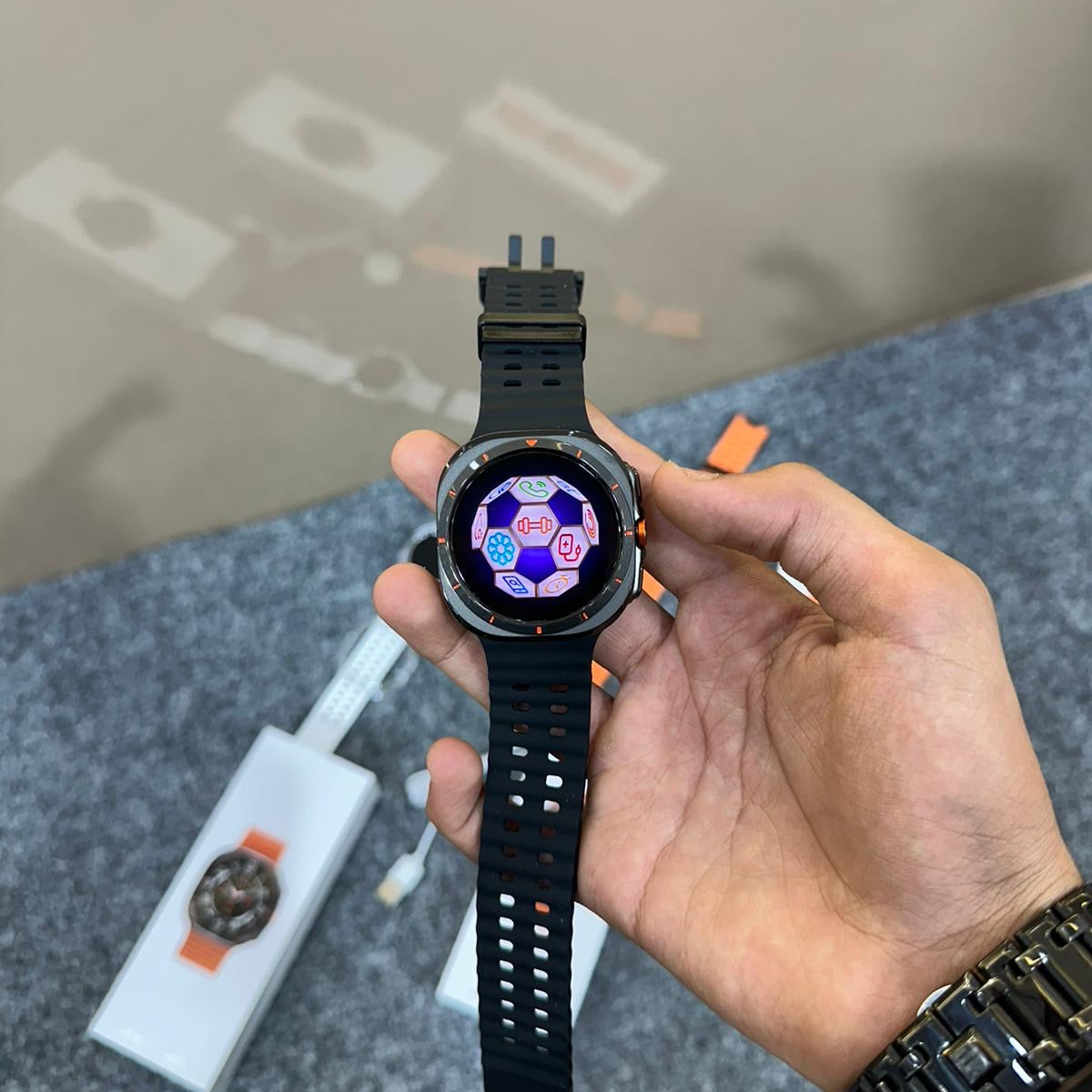 JS Watch 7 Ultra 47mm New Galxy watch ultra 47mm size Made from Titanium Super Amoled display sensor working watch