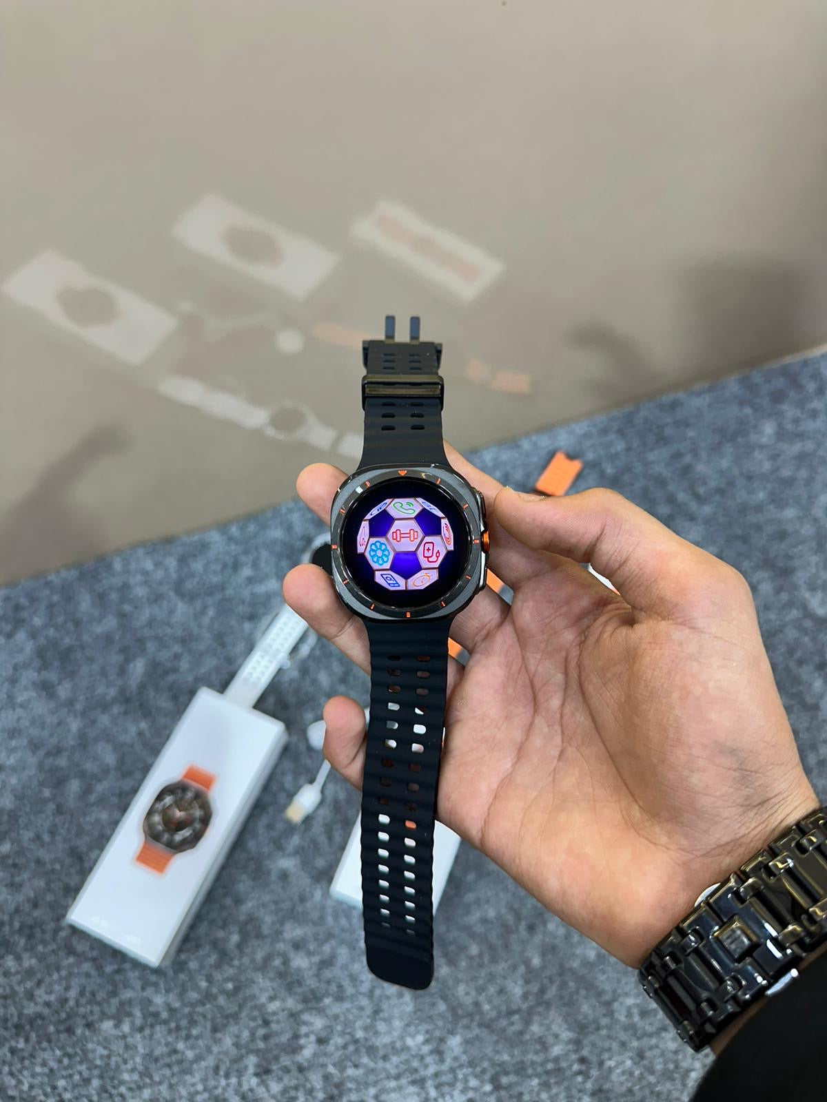 JS Watch 7 Ultra 47mm New Galxy watch ultra 47mm size Made from Titanium Super Amoled display sensor working watch