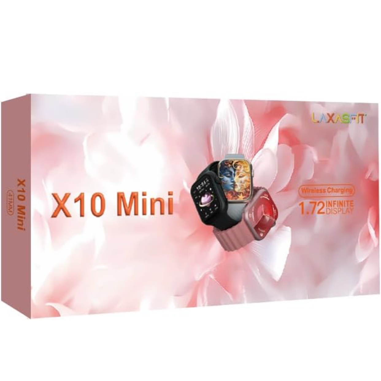 X10  ladies Mini Smartwatch – very small watch 1.72 Infinite Display, Sleek & Compact Design, Advanced Fitness & Health Tracking, Heart Rate Monitor, Stylish & Comfortable All-Day Wear (Pink/Black)