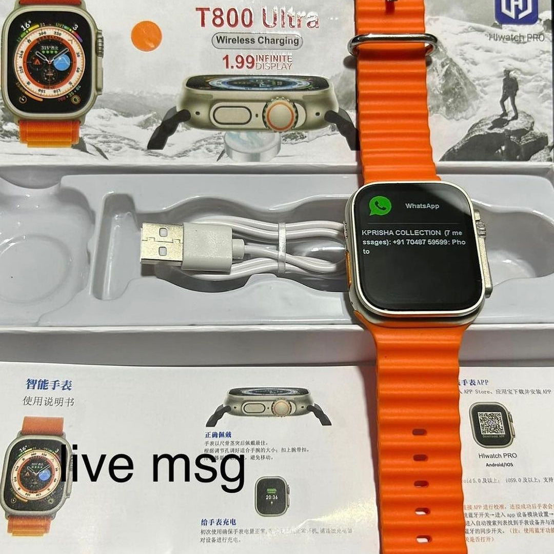 i watch Pro T800 Series 8 Ultra Budget Smartwatch | 1.99 Infinity Display, Aluminium Case