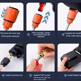 Portable Car Cordless Wash Water Gun 48V 9000mAh 15000rpm High Pressure Lithium Battery Pump Auto
Wash Machine Car Wash