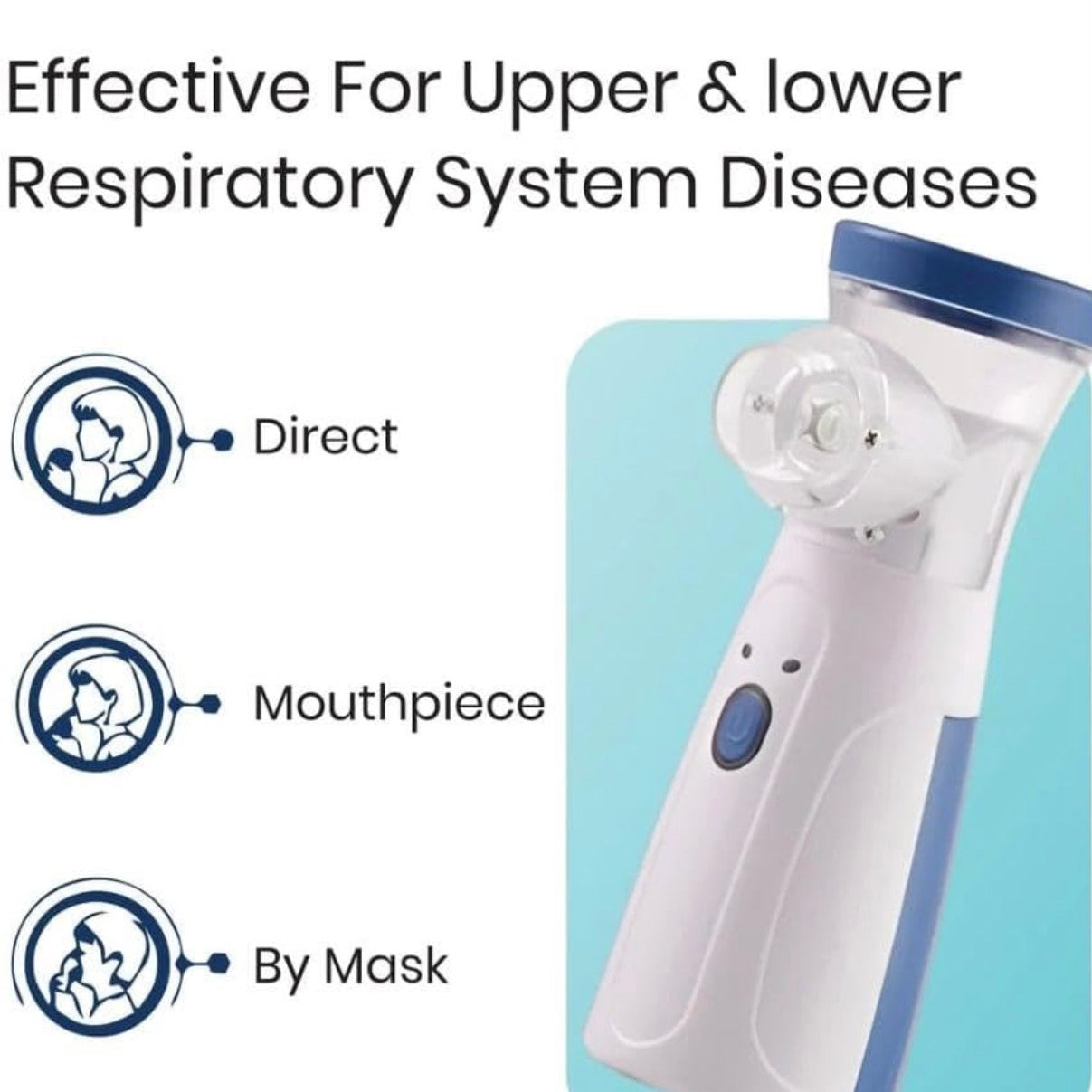 Portable Mesh Nebulizer Handheld, One Touch Operation, No Noise, High Nebulization Rate, Personal Inhalers For Breathing Problems Lightweight, Travel Friendly For Adults & Kids