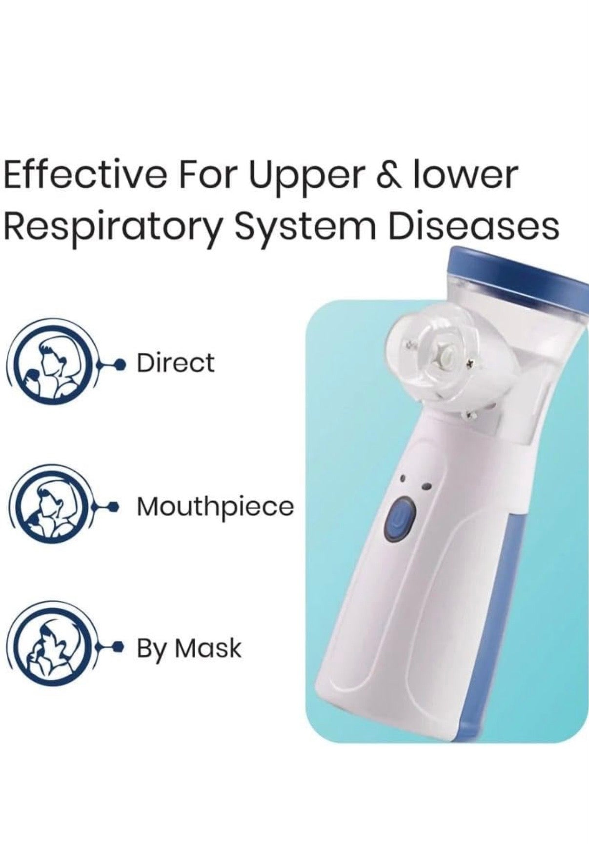 Portable Mesh Nebulizer Handheld, One Touch Operation, No Noise, High Nebulization Rate, Personal Inhalers For Breathing Problems Lightweight, Travel Friendly For Adults & Kids