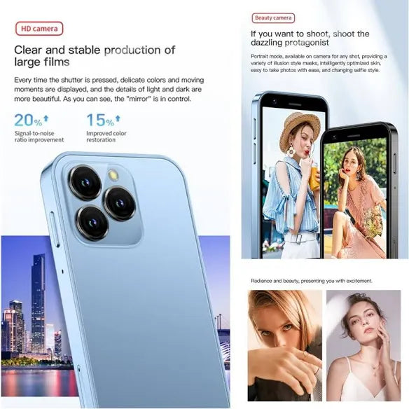 Snexian BOLD T300 New Bold T150 Mini Smartphone 3 Inch IPS Display Screen Small Mobile Phone (Light Blue,16GB) (2GB Ram) jio support