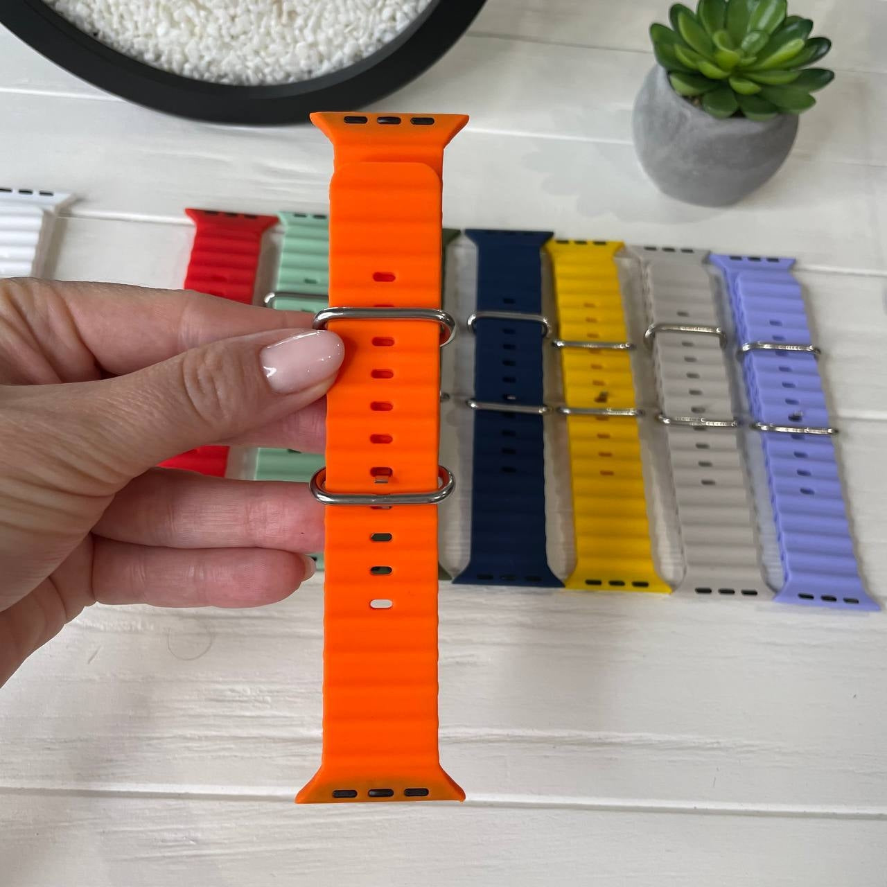 Silicone Ocean Band Compatible With Smart-Watch Straps 49mm 45mm 44mm 42mm,