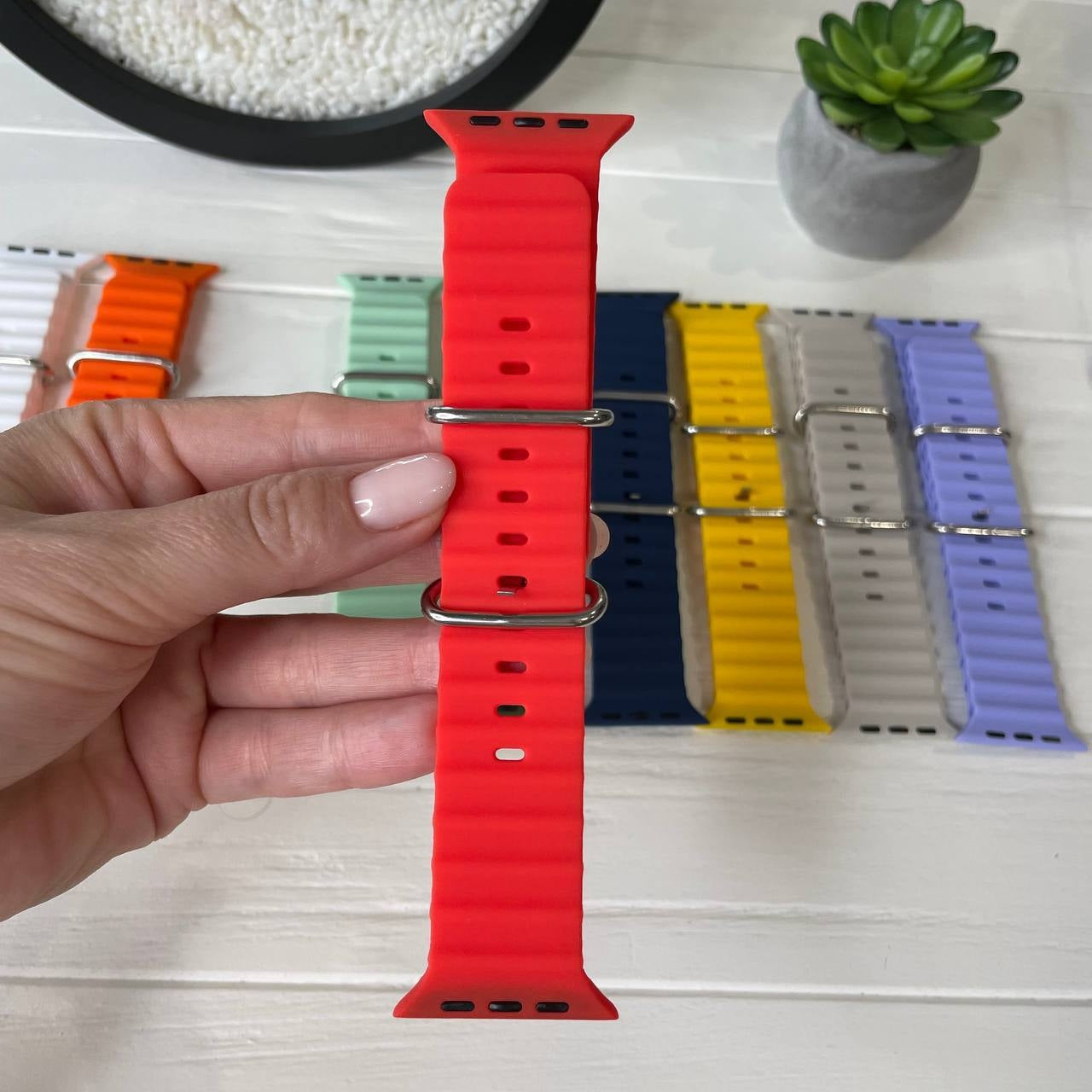Silicone Ocean Band Compatible With Smart-Watch Straps 49mm 45mm 44mm 42mm,