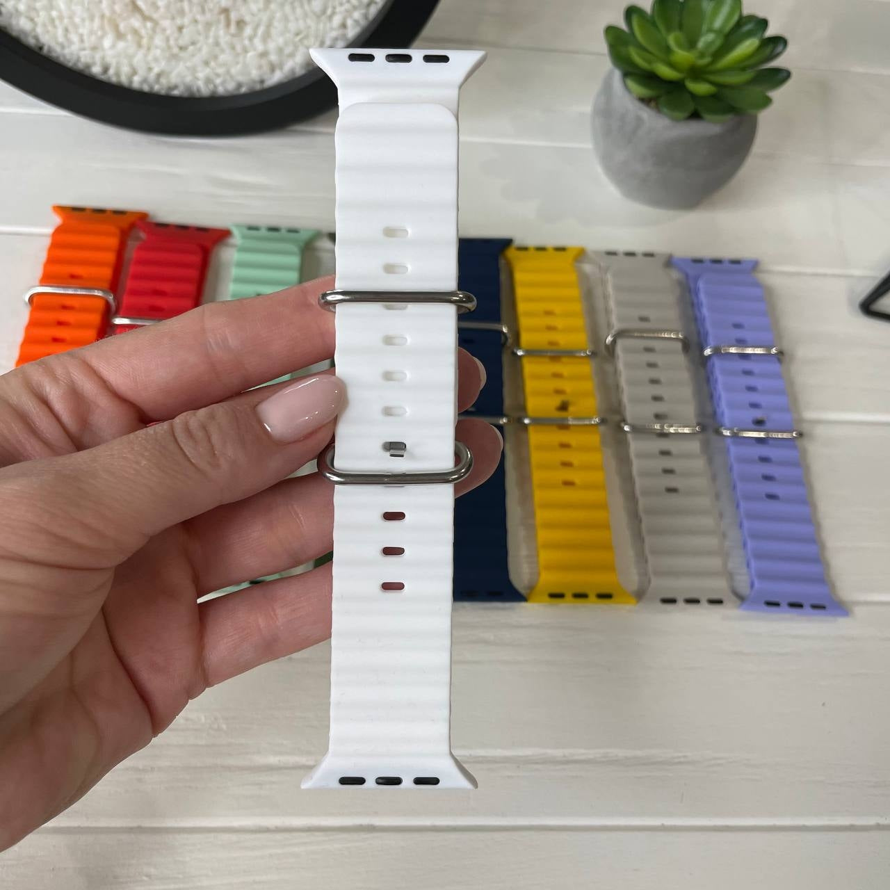 Silicone Ocean Band Compatible With Smart-Watch Straps 49mm 45mm 44mm 42mm,