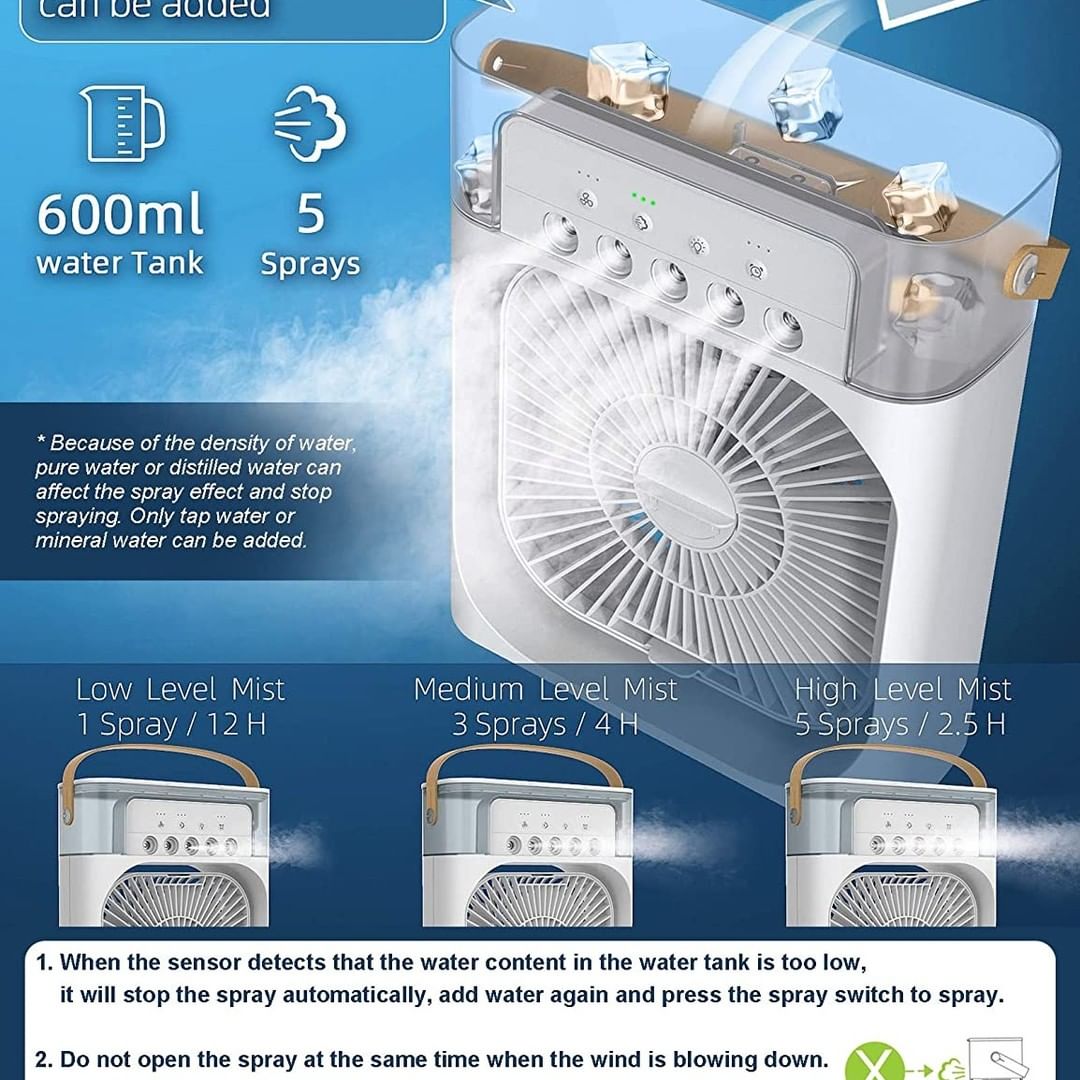 Mini Air Cooler, USB Desk Fan,