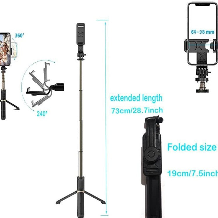 Q07 4 in 1 Extendable Selfie Stick
360 Rotation Tripod Stand Tripod