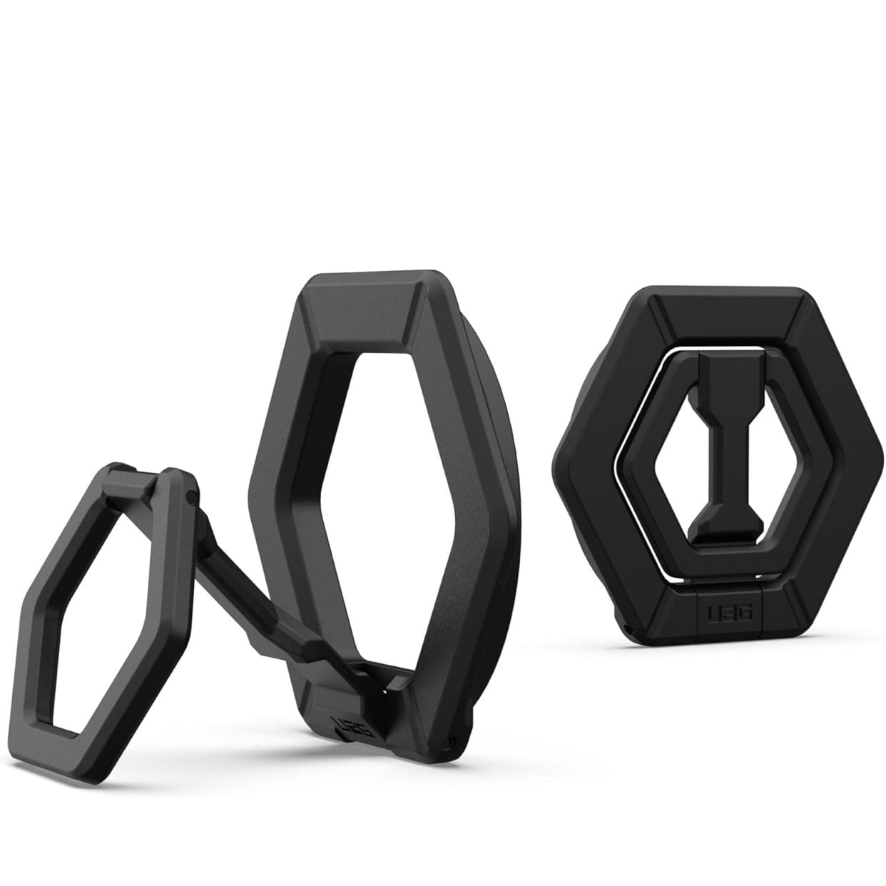 Magnetic Phone Ring Stand Compatible with Mag-Safe Magnet, Removable Metal Finger Ring Grip & 360 Rotation Adjustable Kickstand for iPhone 16/15/14/13, Galaxy S24/S23/S22 - Black