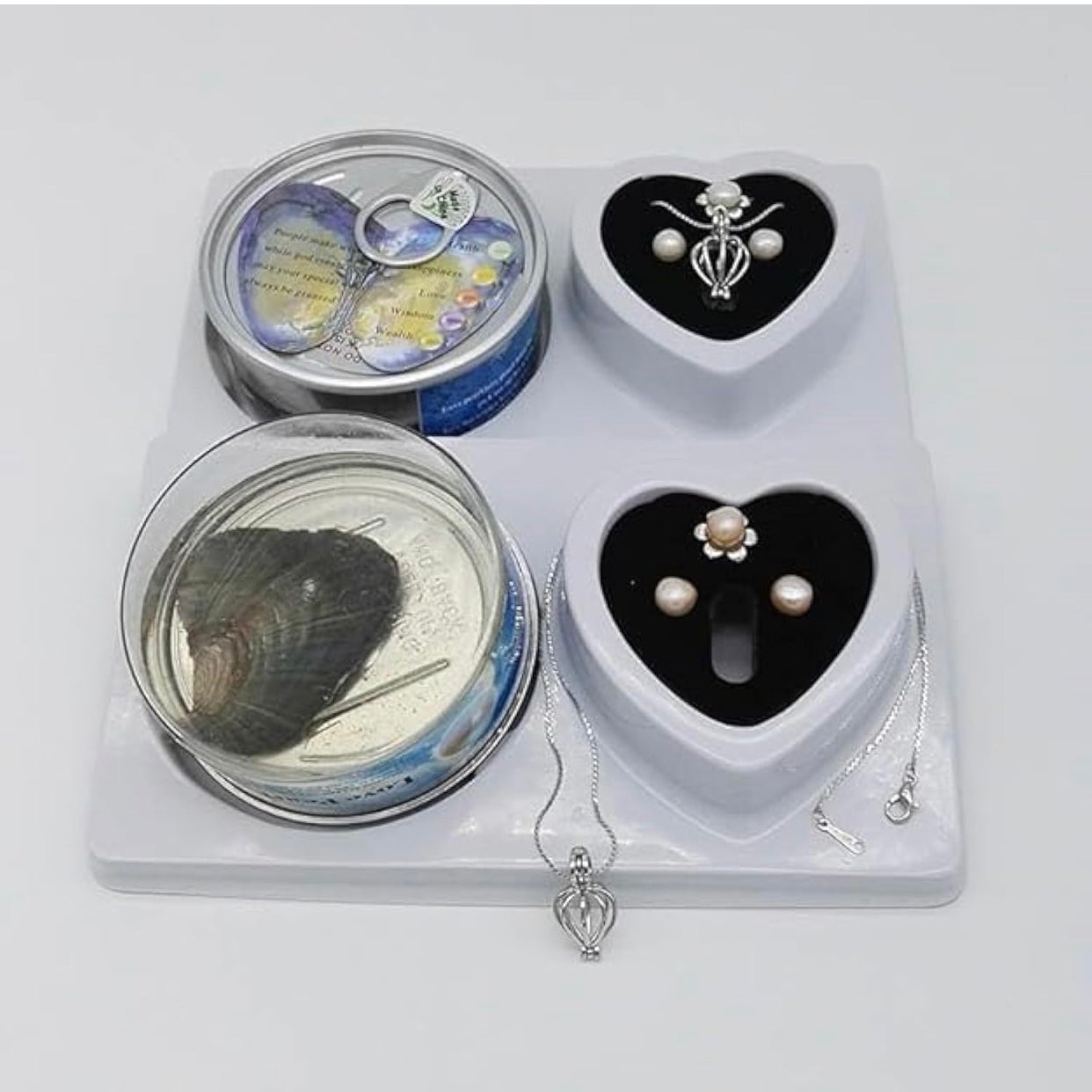 WomenLove Wish White Pearl Kit - Your Own Pearl Pendant love pearl necklace kit with Earrings Valentine Gifts for Girlfriend