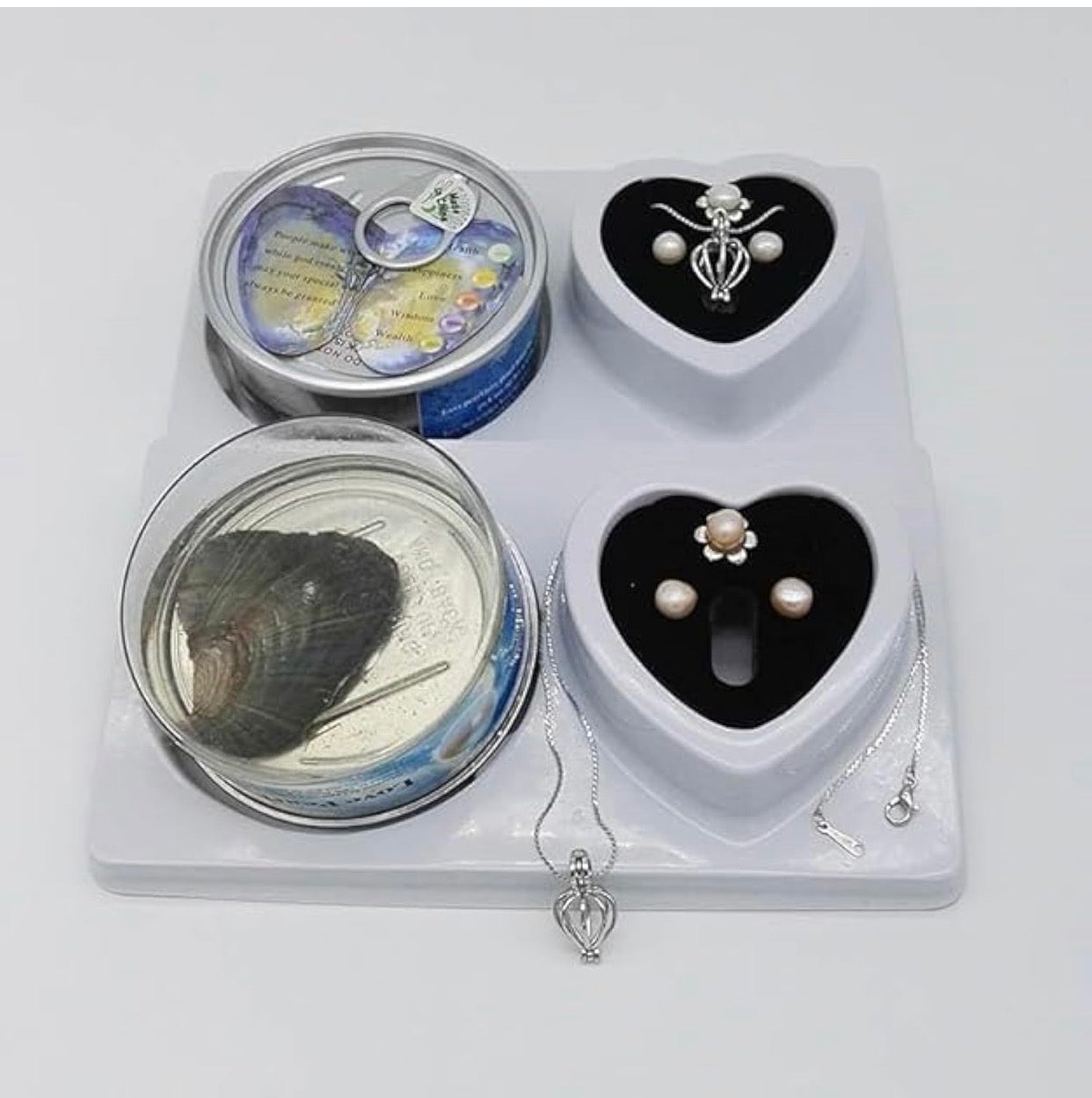 WomenLove Wish White Pearl Kit - Your Own Pearl Pendant love pearl necklace kit with Earrings Valentine Gifts for Girlfriend