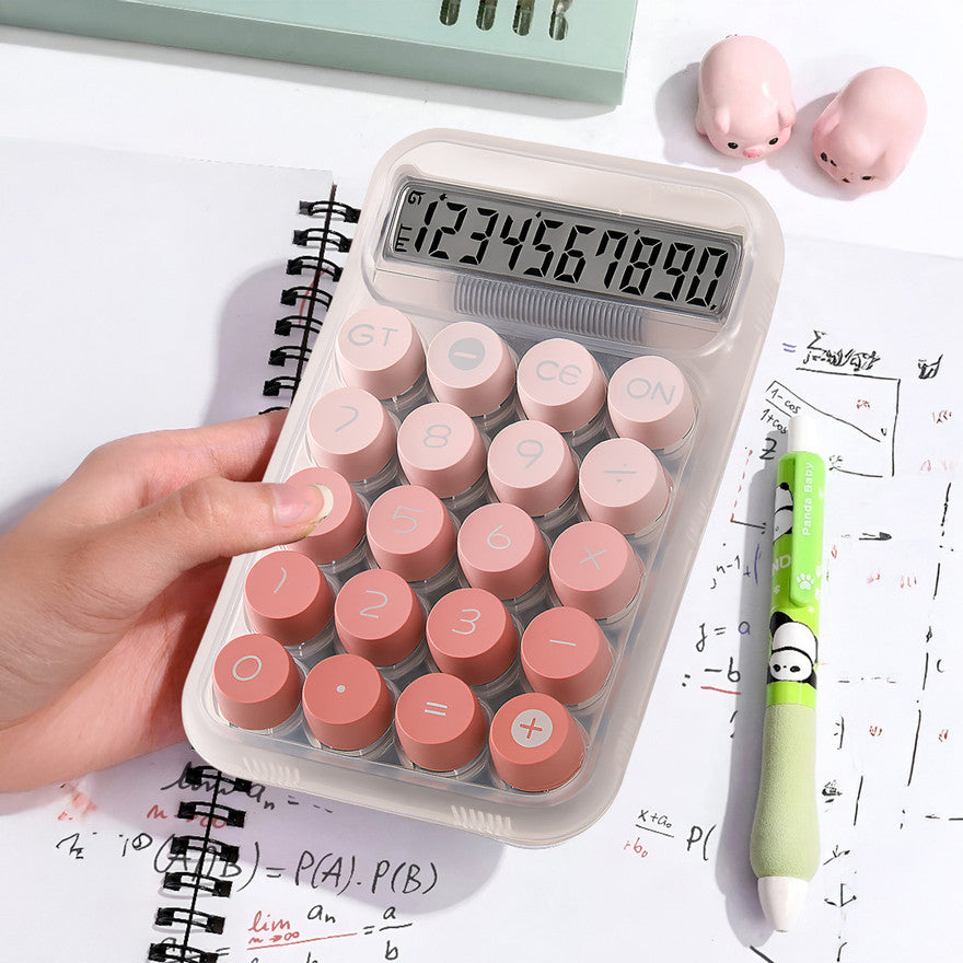 Transparent Calculator - Cute Cube Style for Office & Student Use Basic Calculator (10 Digit)