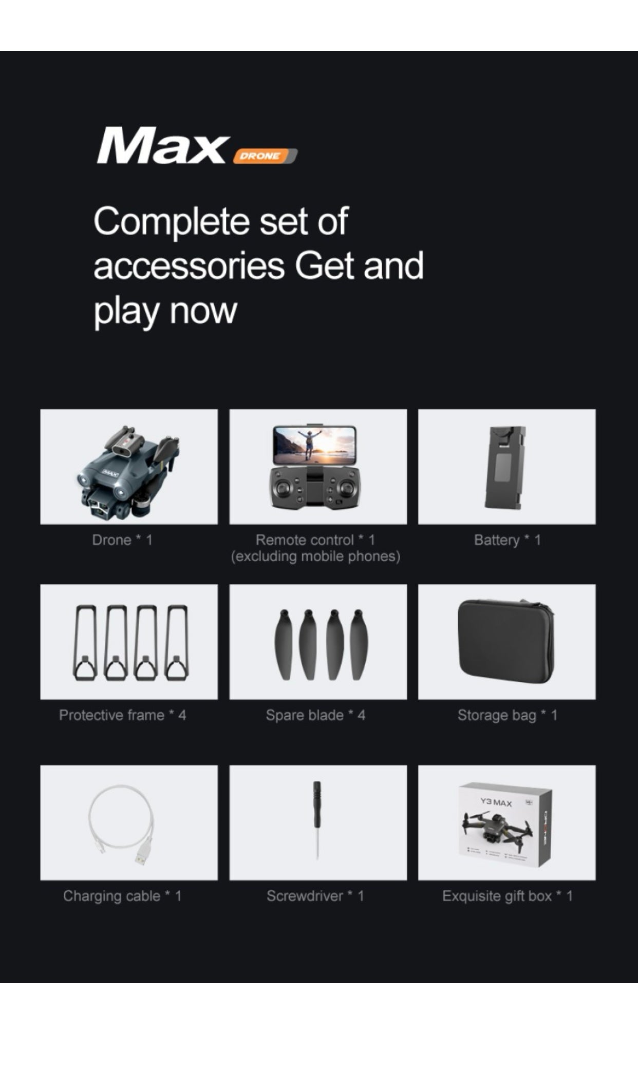 M3 MAX Drone with 3 Camera 5G WIFI 360 Obstacle Avoidance FPV Foldable Drone