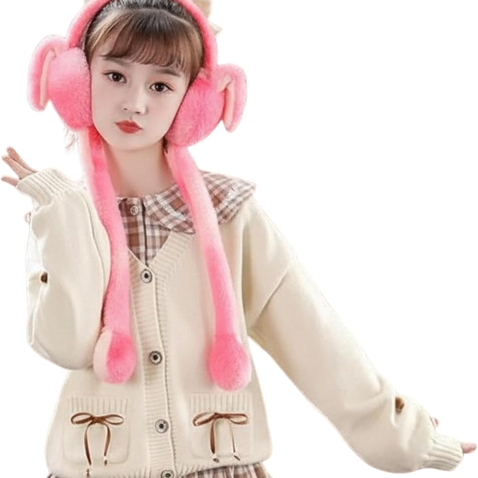 Plush Bunny Ear Muffs - Fluffy Rabbit Ear Headband, Cozy Winter Ear Warmers, Cute Cosplay Hair Accessory