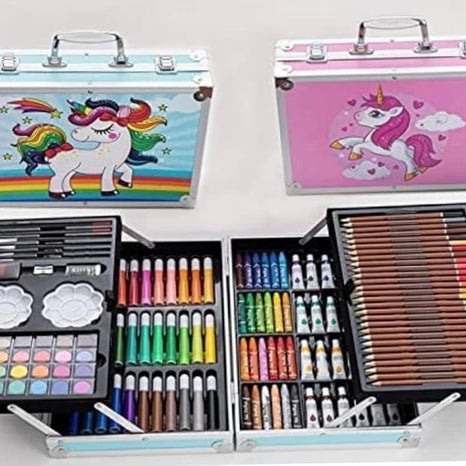 145-Piece Non-Toxic Watercolor & Coloring Box – Complete Drawing & Painting Kit For Kids & Beginners