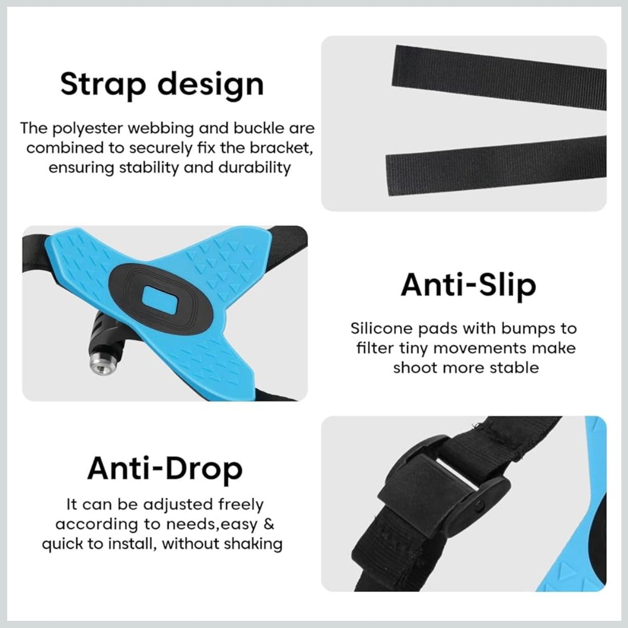 Helmet Chin Strap Mount with Mobile Clip & Screw Compatible with All Smart Phones GoPro