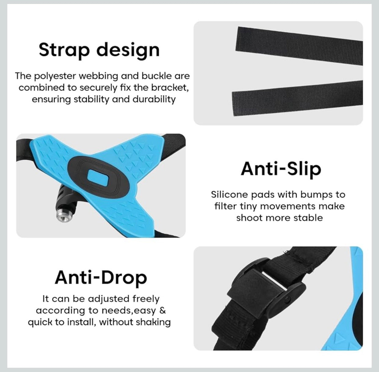 Helmet Chin Strap Mount with Mobile Clip & Screw Compatible with All Smart Phones GoPro