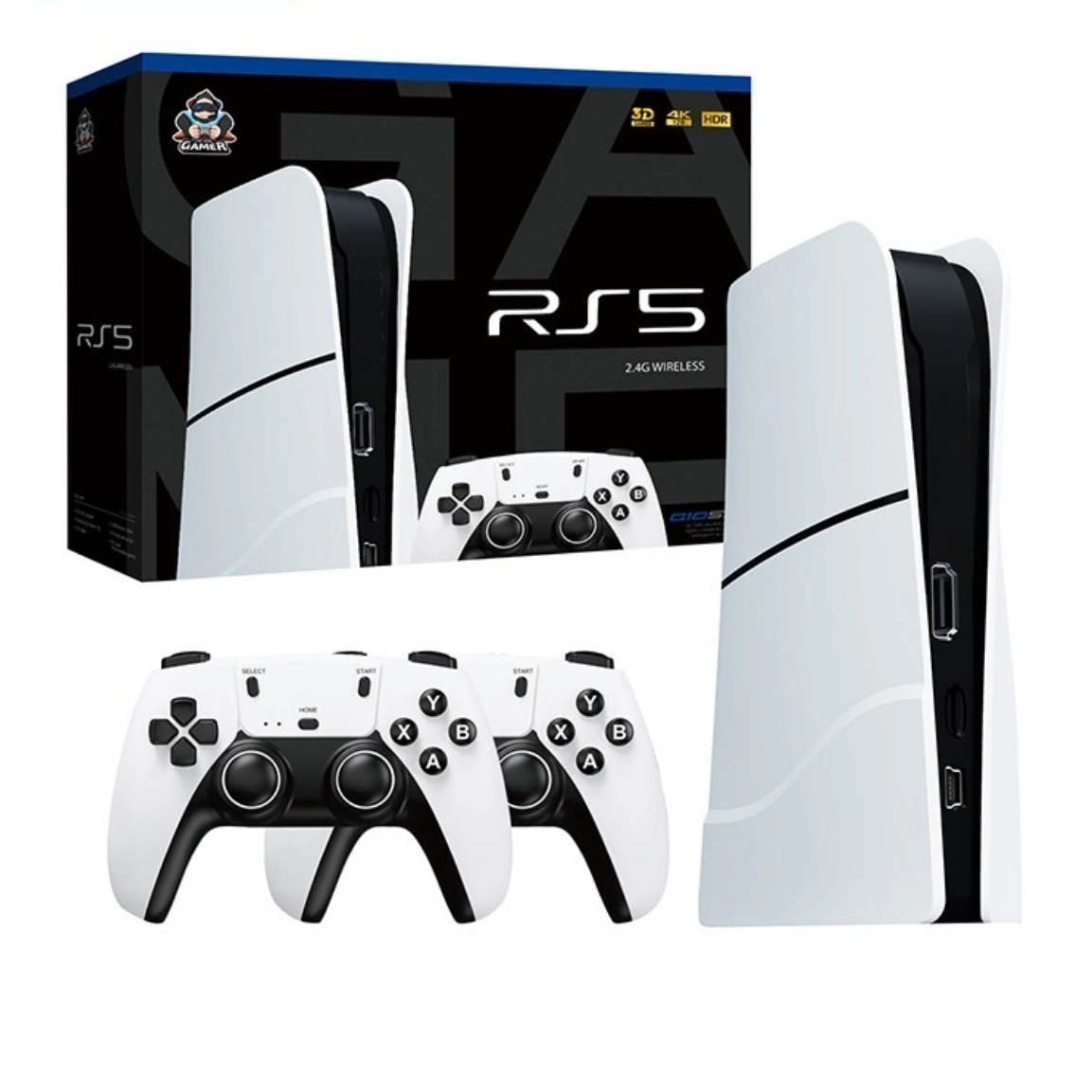 RS5 Game box| 46,000+ Classic Games | 2 Wireless Controllers | 4K HDMI Plug & Play