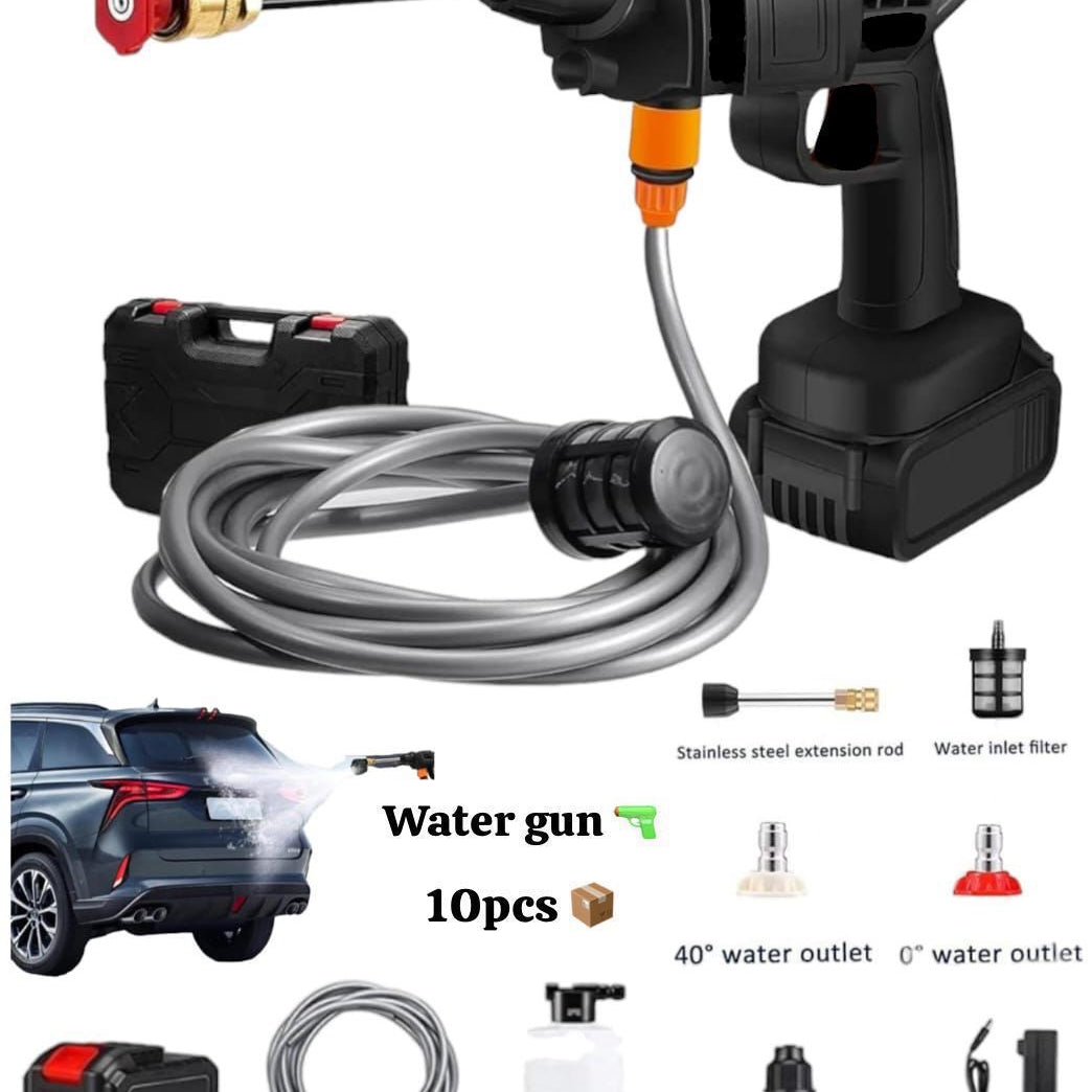 Portable Car Cordless Wash Water Gun 48V 9000mAh 15000rpm High Pressure Lithium Battery Pump Auto
Wash Machine Car Wash