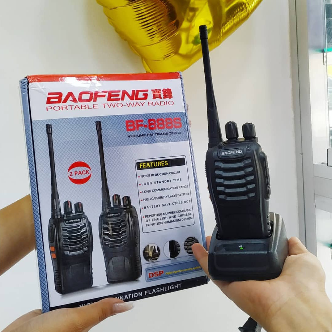 BaoFeng BF-888S Walkie Talkie 2 Way Radio Long Range (Black, 2 Pieces)