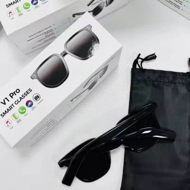 V1 Pro Fashion Smart Sunglasses UV Protection Music Player HD Phone Call Open Ear BT Headset Outdoor Sports Smart Sun Glasses