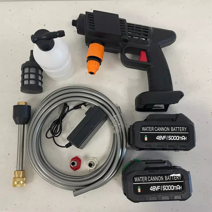 Portable Car Cordless Wash Water Gun 48V 9000mAh 15000rpm High Pressure Lithium Battery Pump Auto
Wash Machine Car Wash