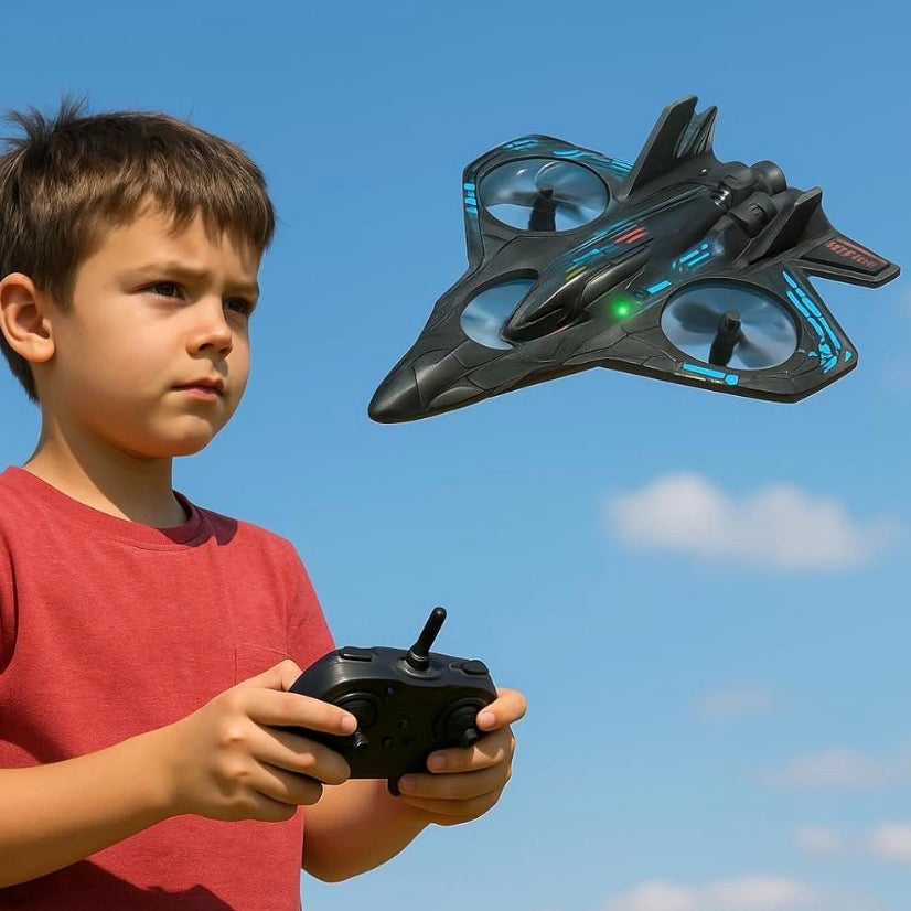 Fighter Plane RC Plane - 2.4 GHz Remote Controlled Fighter Plane || RC Airplane Easy to Fly Stable Jet Fighter Toys for Kids || LED Lights, 360 Degree Hovering Airplane and Stun Roll.
