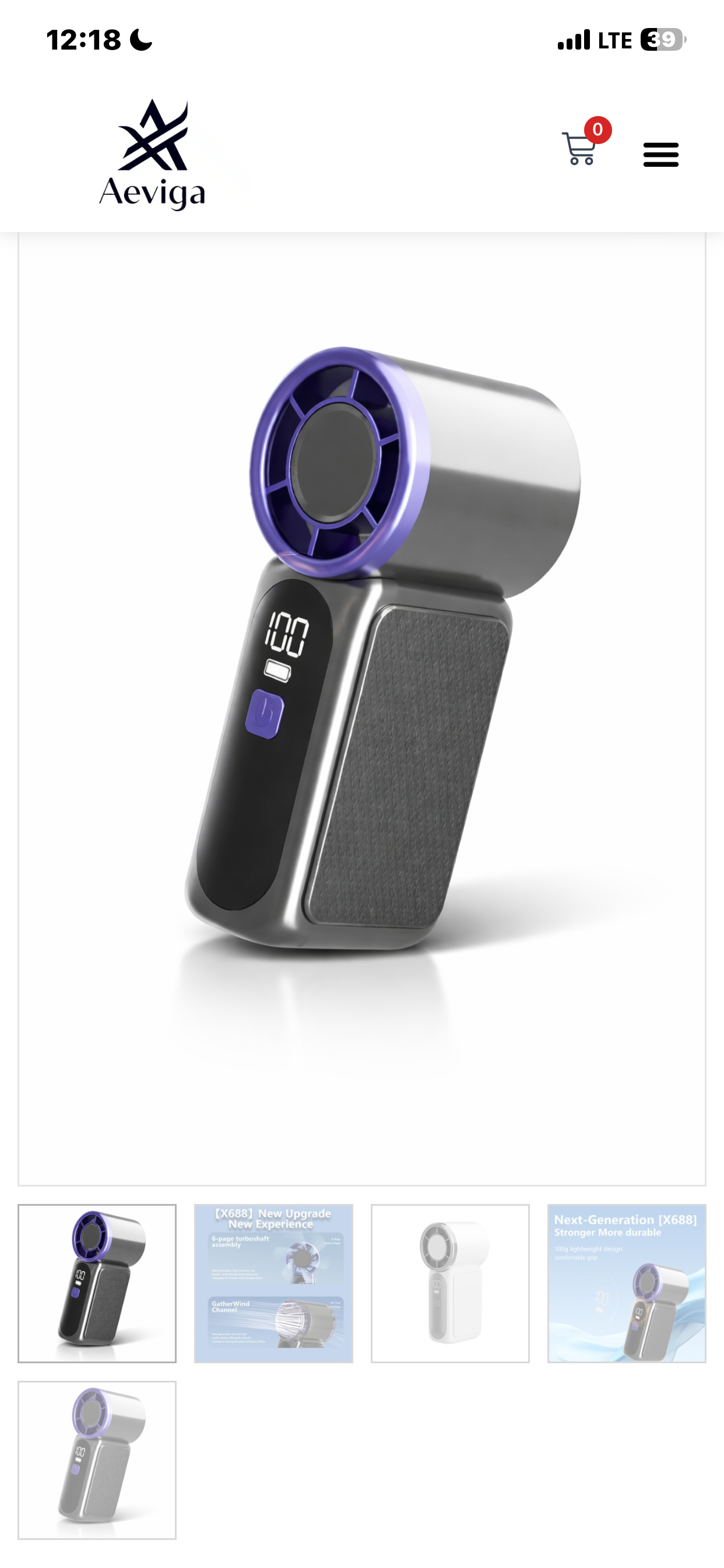 Lightweight rechargeable fan