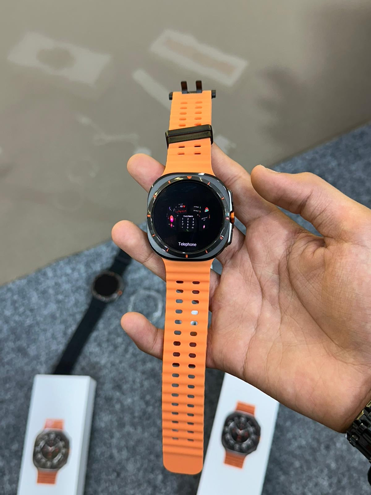 JS Watch 7 Ultra 47mm New Galxy watch ultra 47mm size Made from Titanium Super Amoled display sensor working watch