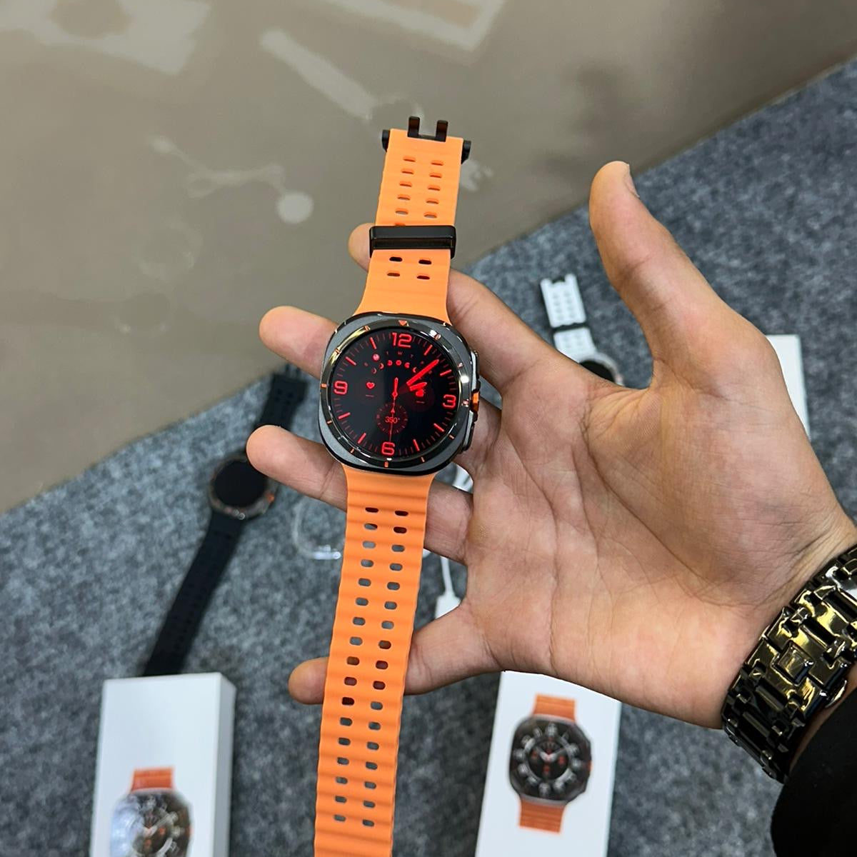 JS Watch 7 Ultra 47mm New Galxy watch ultra 47mm size Made from Titanium Super Amoled display sensor working watch