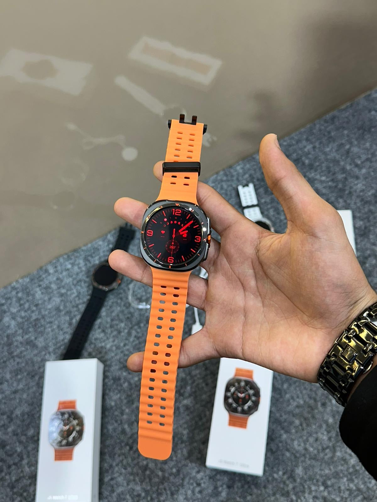 JS Watch 7 Ultra 47mm New Galxy watch ultra 47mm size Made from Titanium Super Amoled display sensor working watch