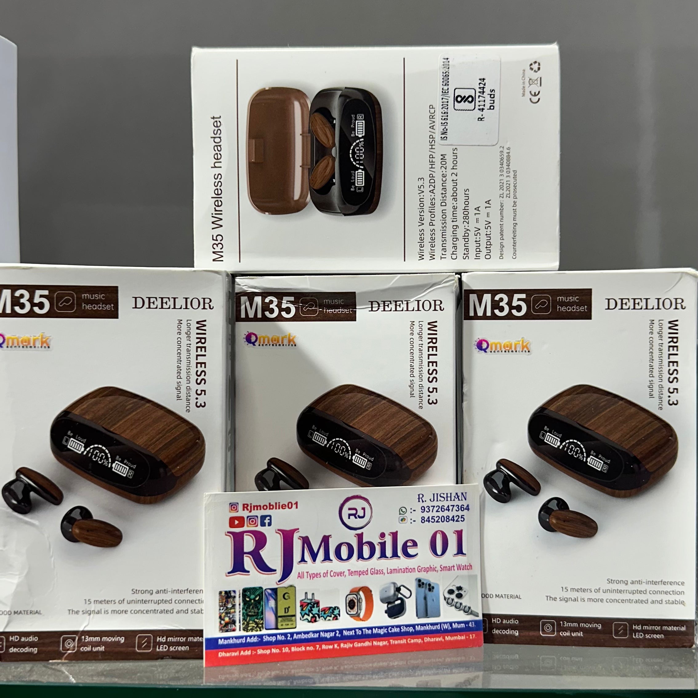 M-35 Bluetooth Wireless Earphones with 13mm Drivers, 50  with power bank