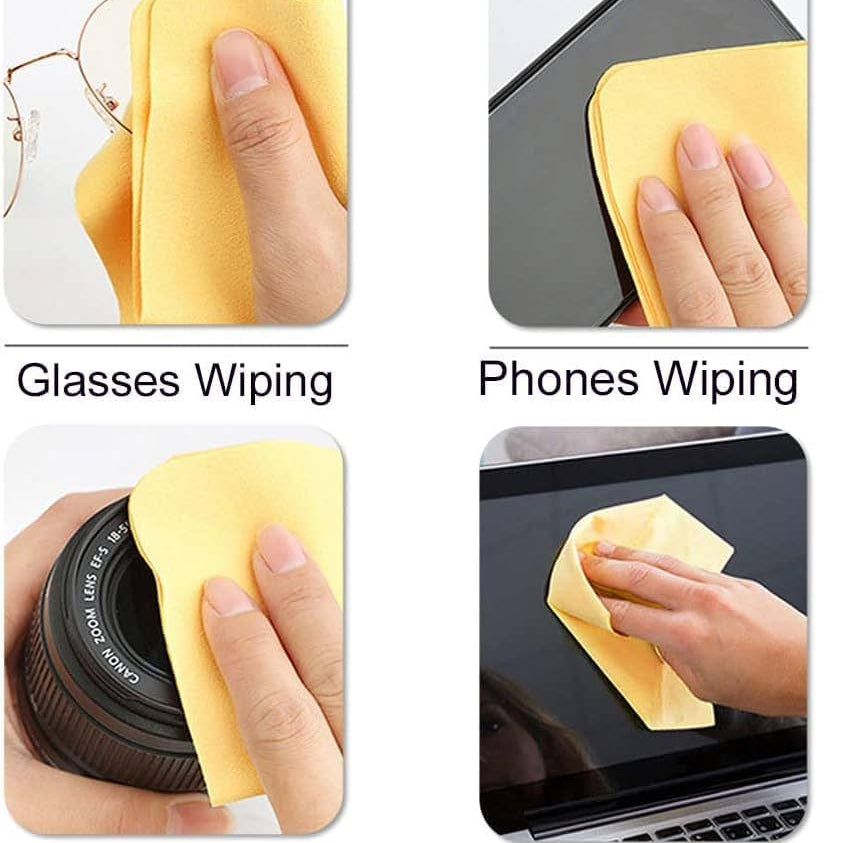 Microfiber Cleaning Cloths for Eyeglasses, Camera Lens, Cell Phones, Laptops, LCD TV Screens and More Electronics (6 x 7 Inch) (Multicolor) (Pack of 5)