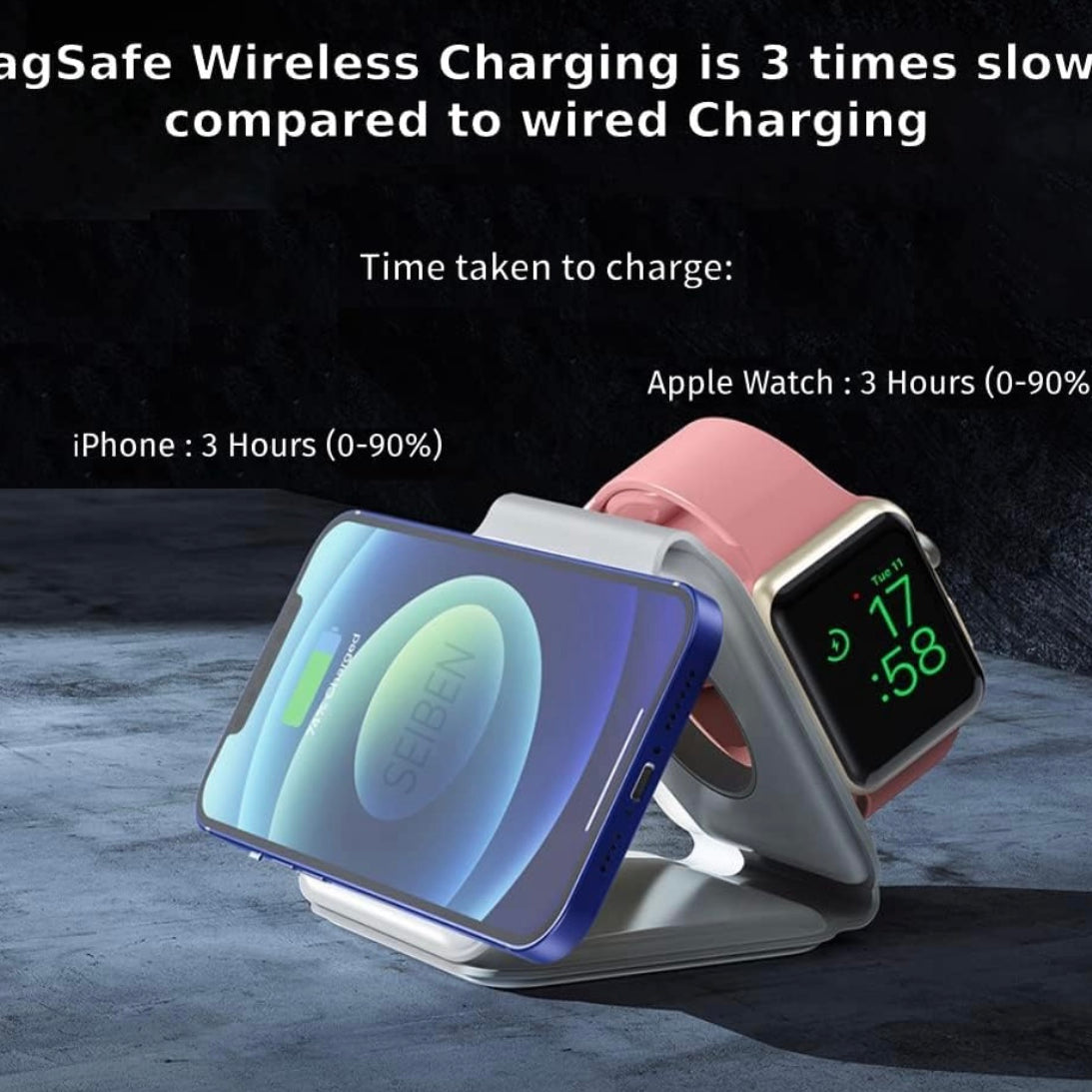 3 in 1 Magnetic Foldable MagSafe Compatible Wireless Charger rjmobile01