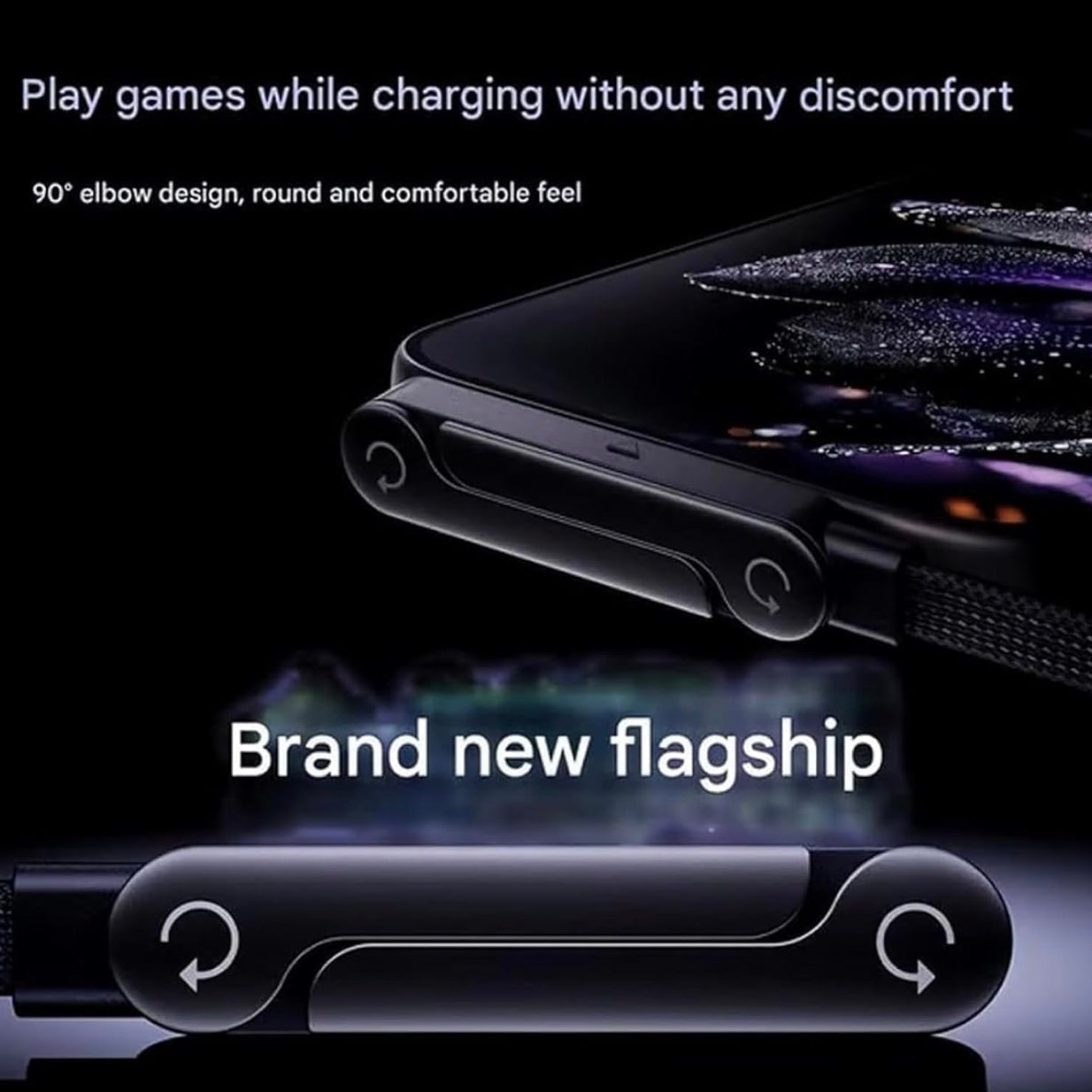 2-in-1 Invisible Holder Charger Cable – 240W Fast Charging Cord with Built-in Phone Stand, Tangle-Free Nylon Cables for Smartphones Tablets.
