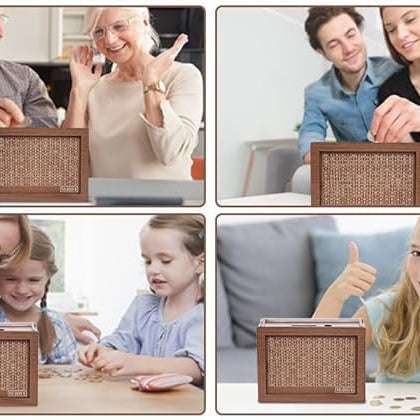 Wooden Money Saving Box | Cash Saver Money Box with Counting Target | Savings Challenge Piggy Bank | Coin and Cash Bank for Boys, Girls and