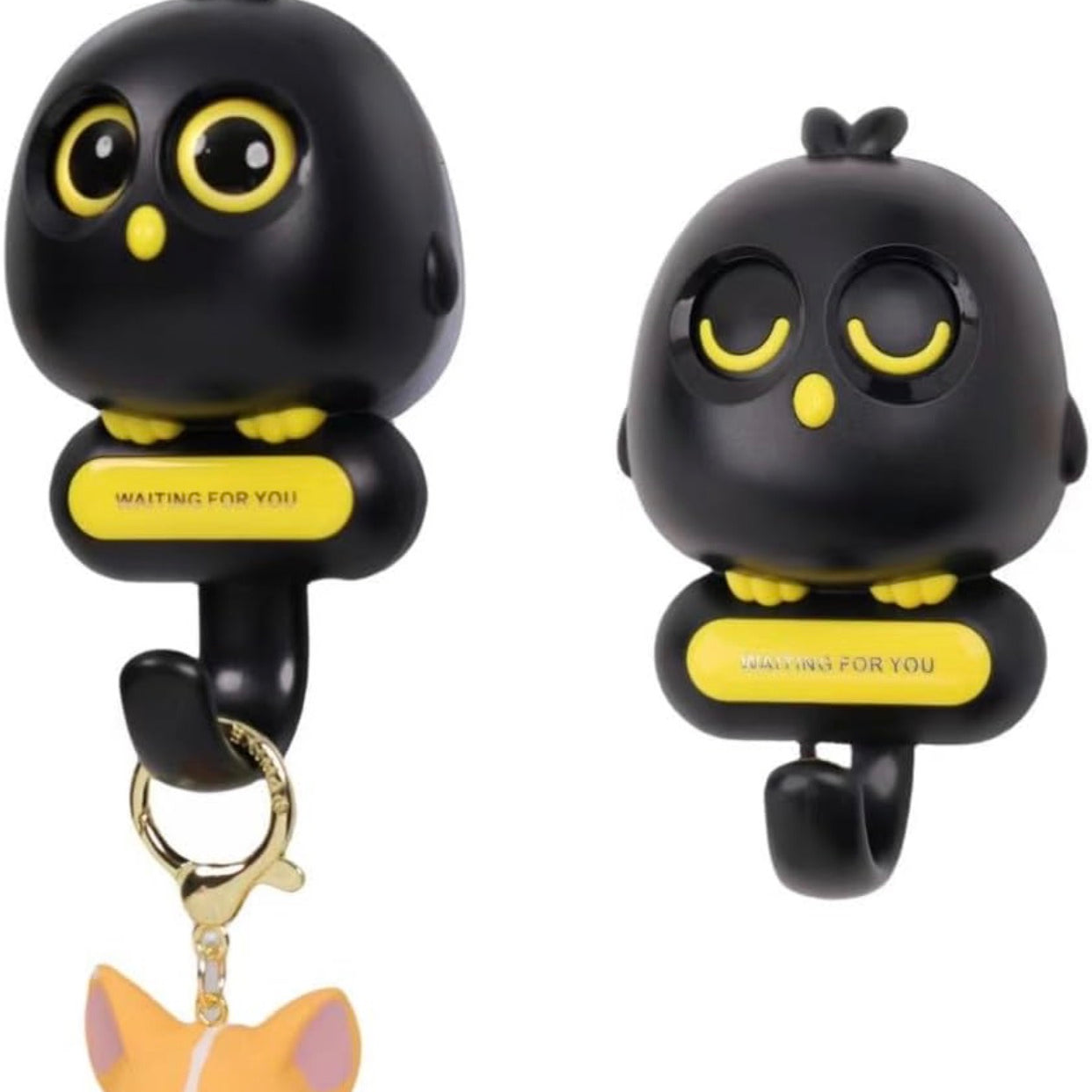 Cute Owl Wall Key Holder with Hook, Decorative Animal Design, Multiple Colours Available.