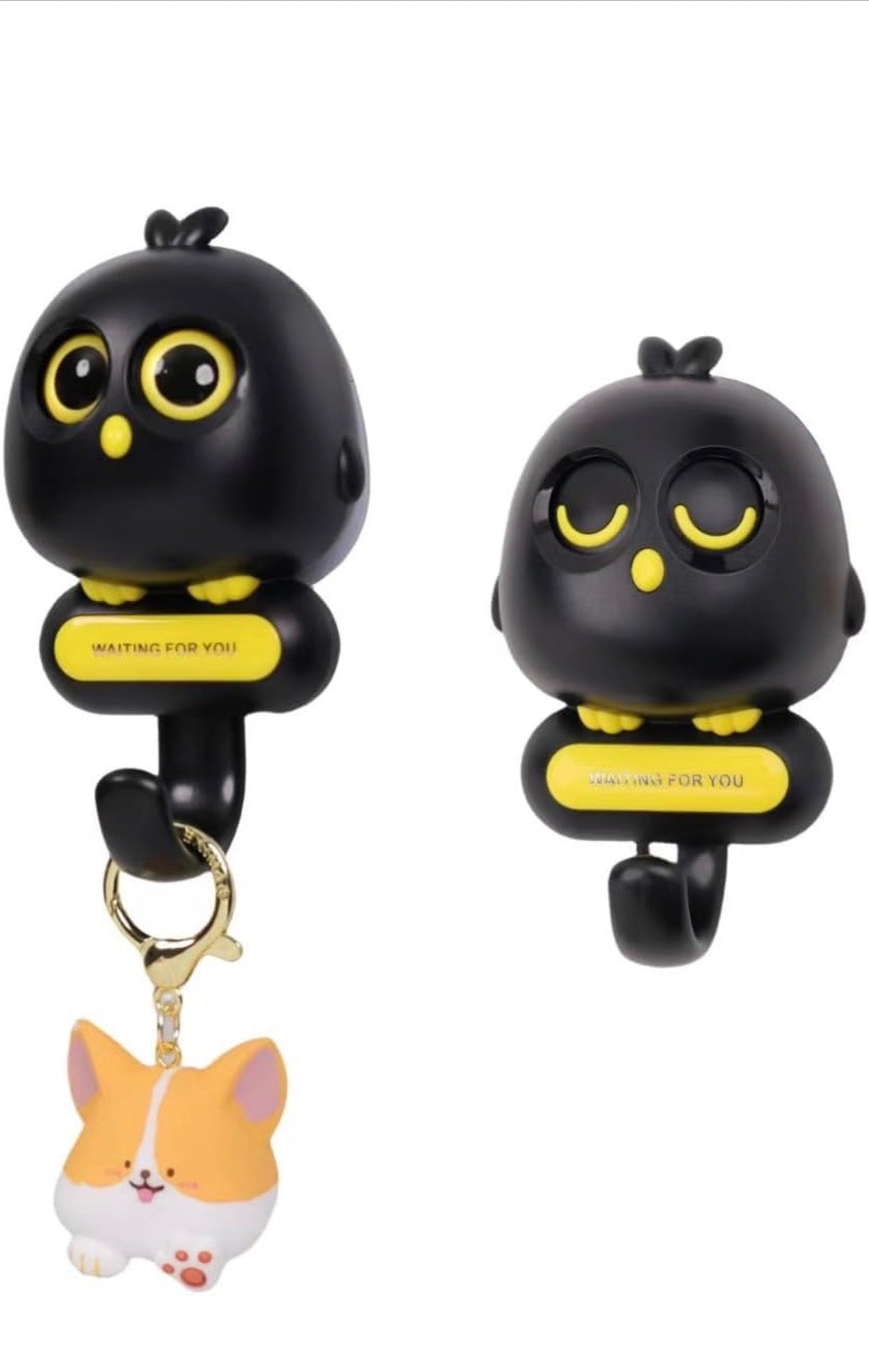 Cute Owl Wall Key Holder with Hook, Decorative Animal Design, Multiple Colours Available.